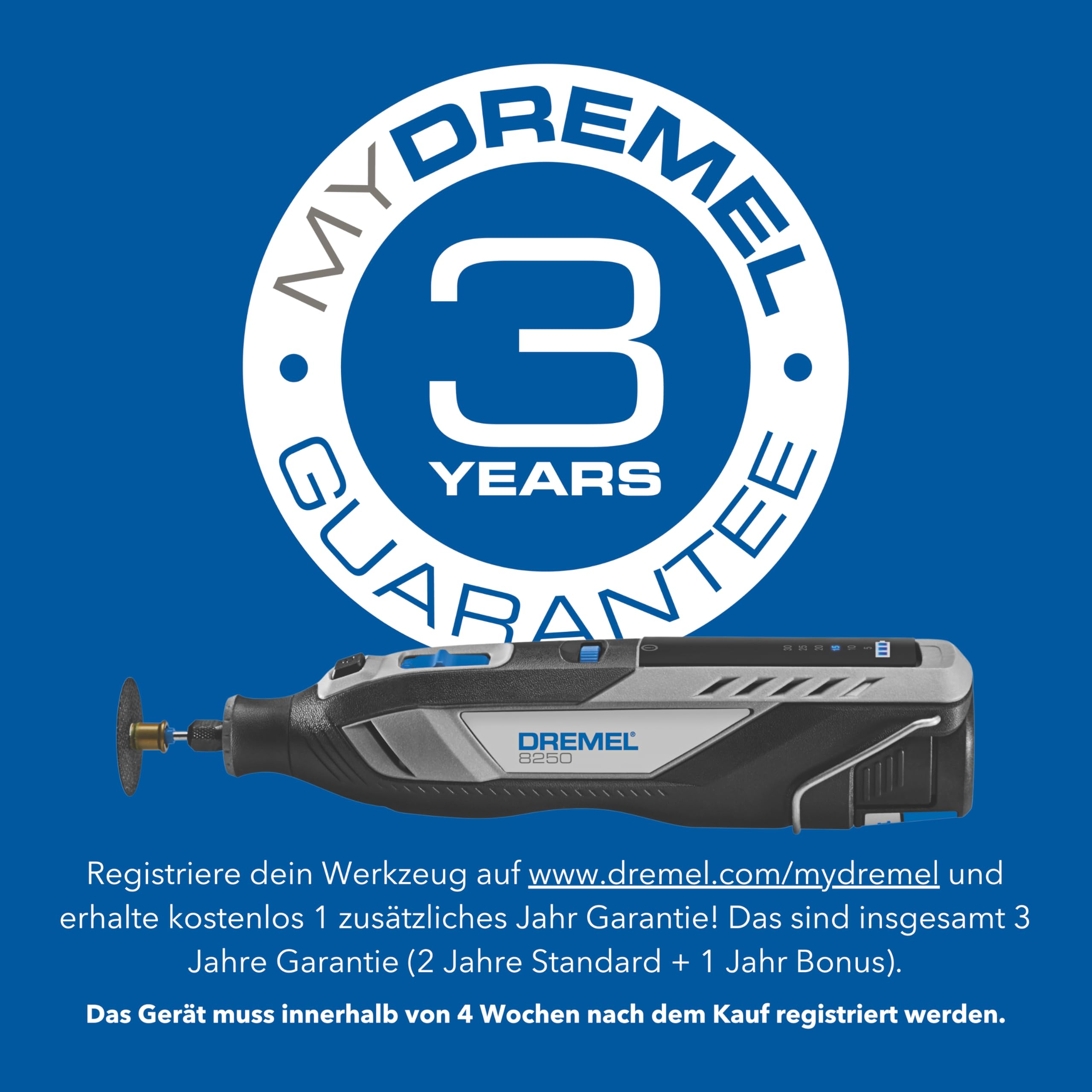 Dremel 8250 12V Akku-Rotationswerkzeug 5.000-30.000 U/min Bürstenloser Multifunktionswerkzeug Set mit Box, 65 Zubehören
