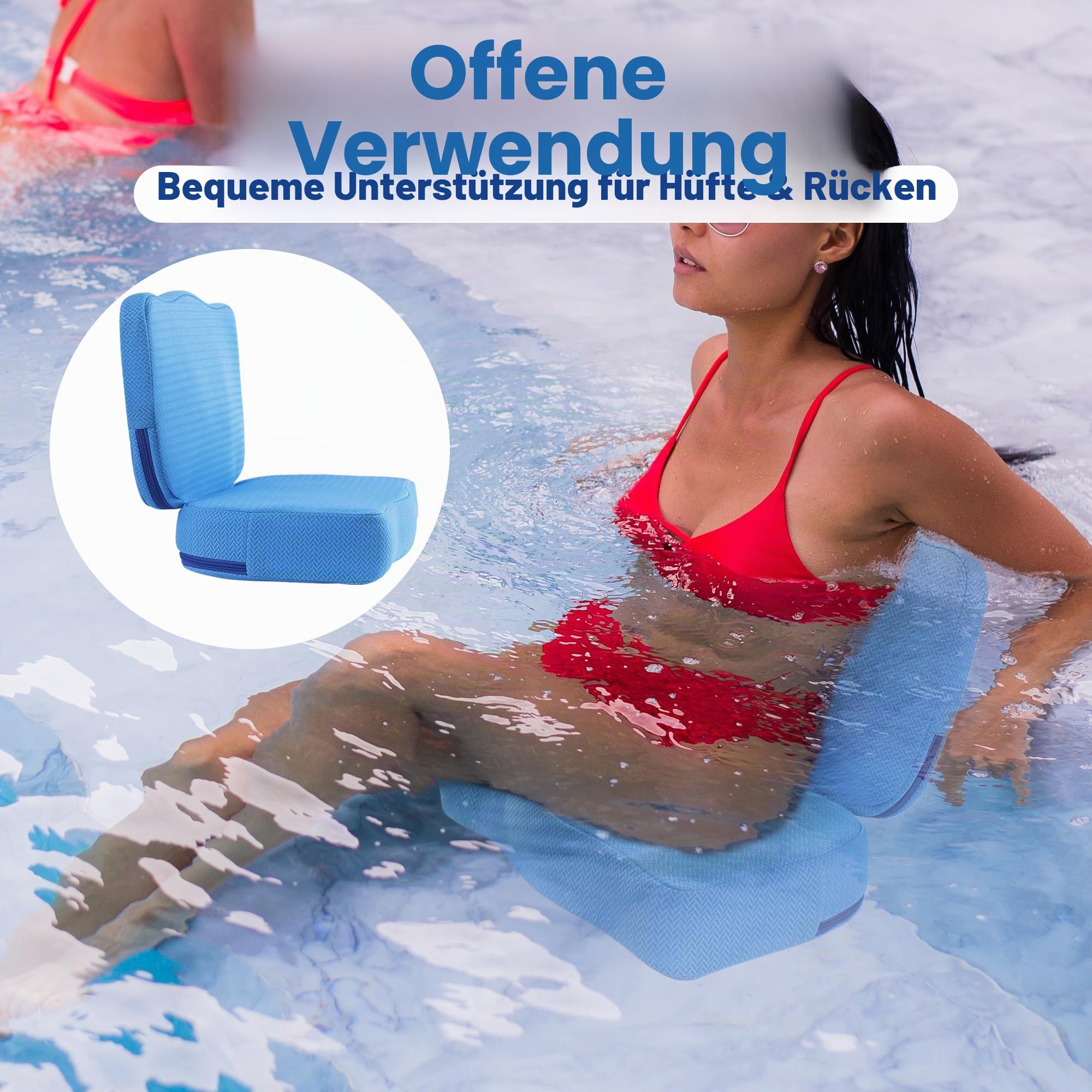 MABOZOO Whirlpool-Sitzerhöhung für Erwachsene, gewichteter Sitzerhöhung, 3D-Air-Mesh-Whirlpool-Kissen, schnell trocknend, Whirlpool-Zubehör, für drinnen und draußen, Blau