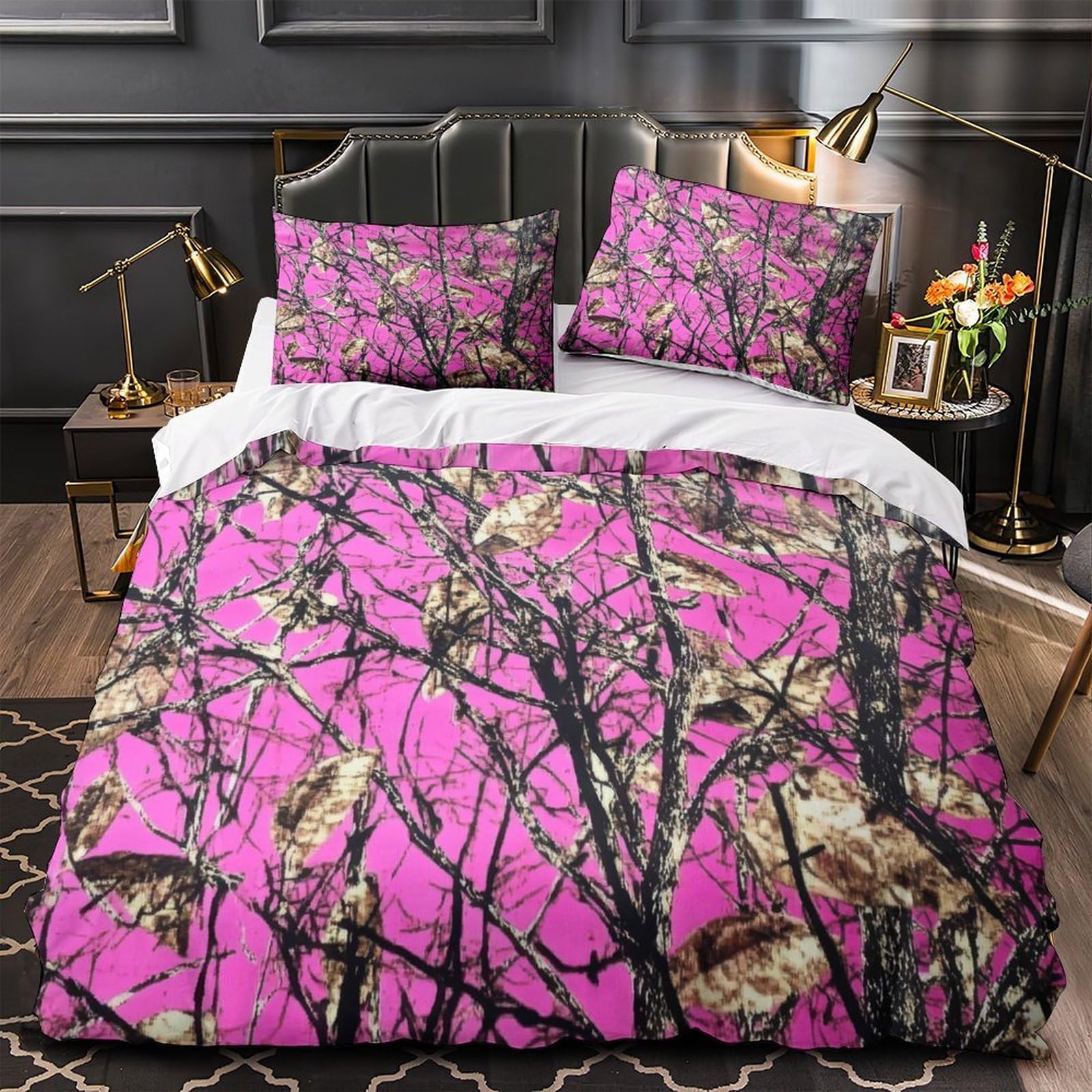 Housse de couette rose 260x220 en microfibre pour transformer la chambre d'un ado passionné d'art