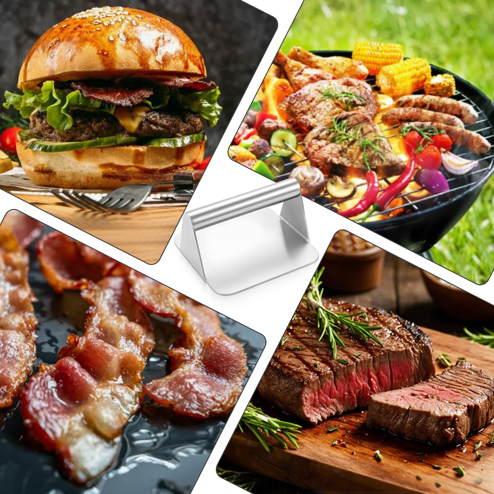 Smash Presse à hamburger en acier inoxydable pour plancha teppanyaki
