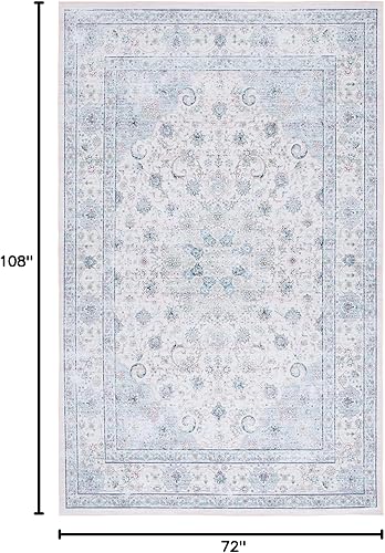 Miniatura 10 de SAFAVIEH Tucson Collection - Alfombra de área de 8 x 10 pies, diseño persa beige y verde, no desprende pelusa, lavable a máquina y antideslizante,