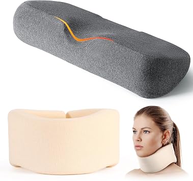Soft Foam Neck Brace Universal Cervical Collar2.5" Depth Collar, M and Cervical Neck Pillow