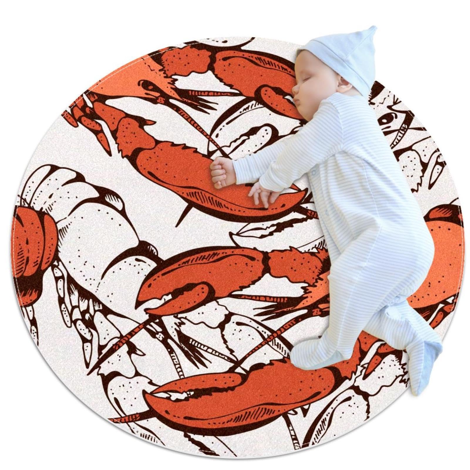 Tapis de salle de bain texture homard original et rond pour salon et lit