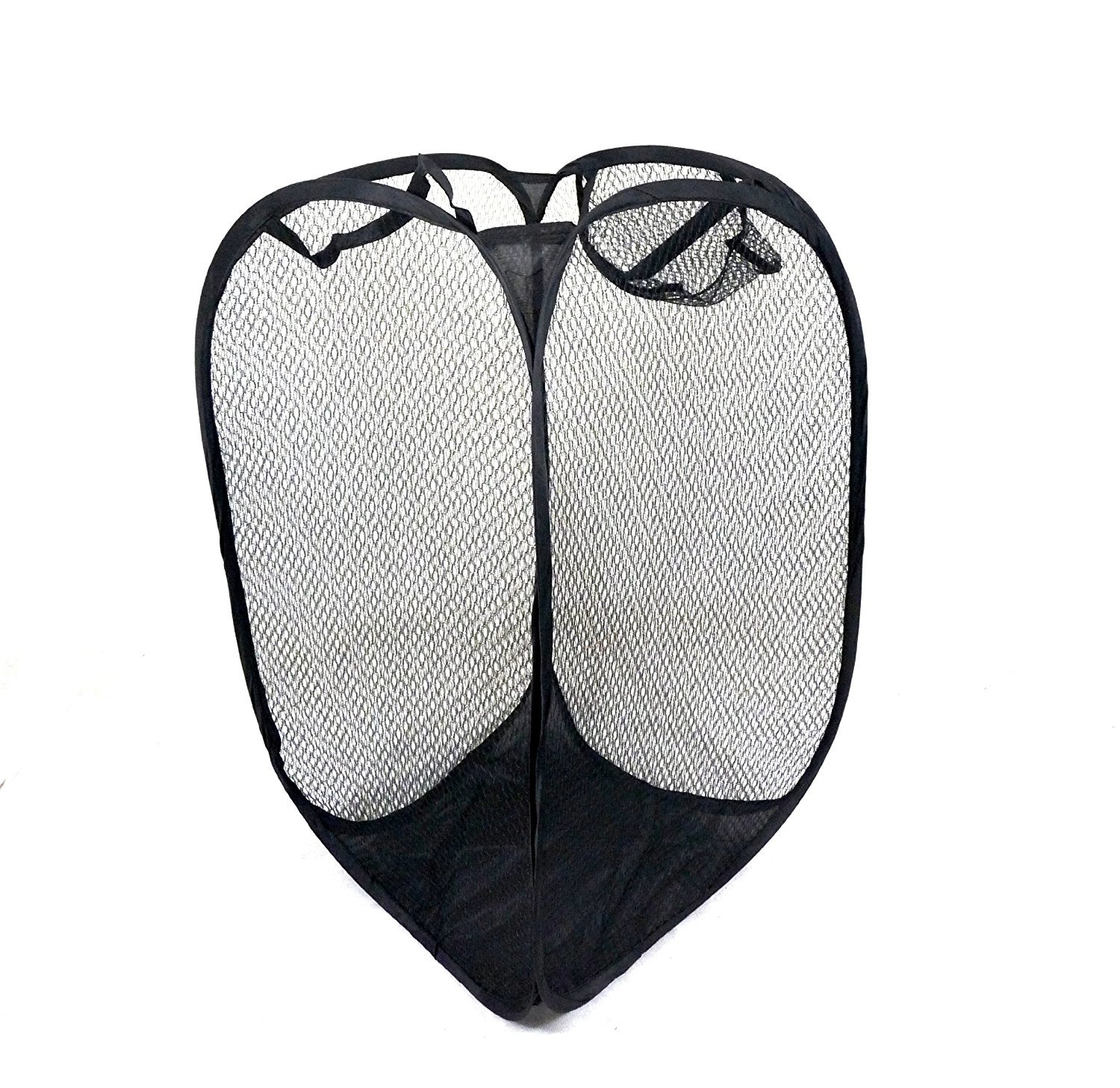 Sifcon Black Foldable Pop Up Mesh Washing Laundry Storage Basket