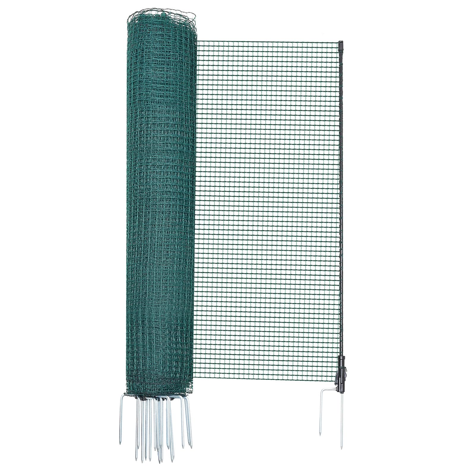 VEVOR Rete per Recinzione in Plastica, Recinzione Temporanea Flessibile con Pali 0,9 x 20 m, Rete di Sicurezza con Picchetti a Doppia Punta e Tiranti, Barriera Mobile da Giardino per Cani e Polli
