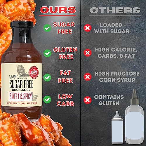 Miniatura 7 de G Hughes Mezquita sin azúcar, calor dulce, salsa barbacoa dulce y picante, paquete variado  Salsas sin gluten, salsas sin azúcar  18 onzas (paquete