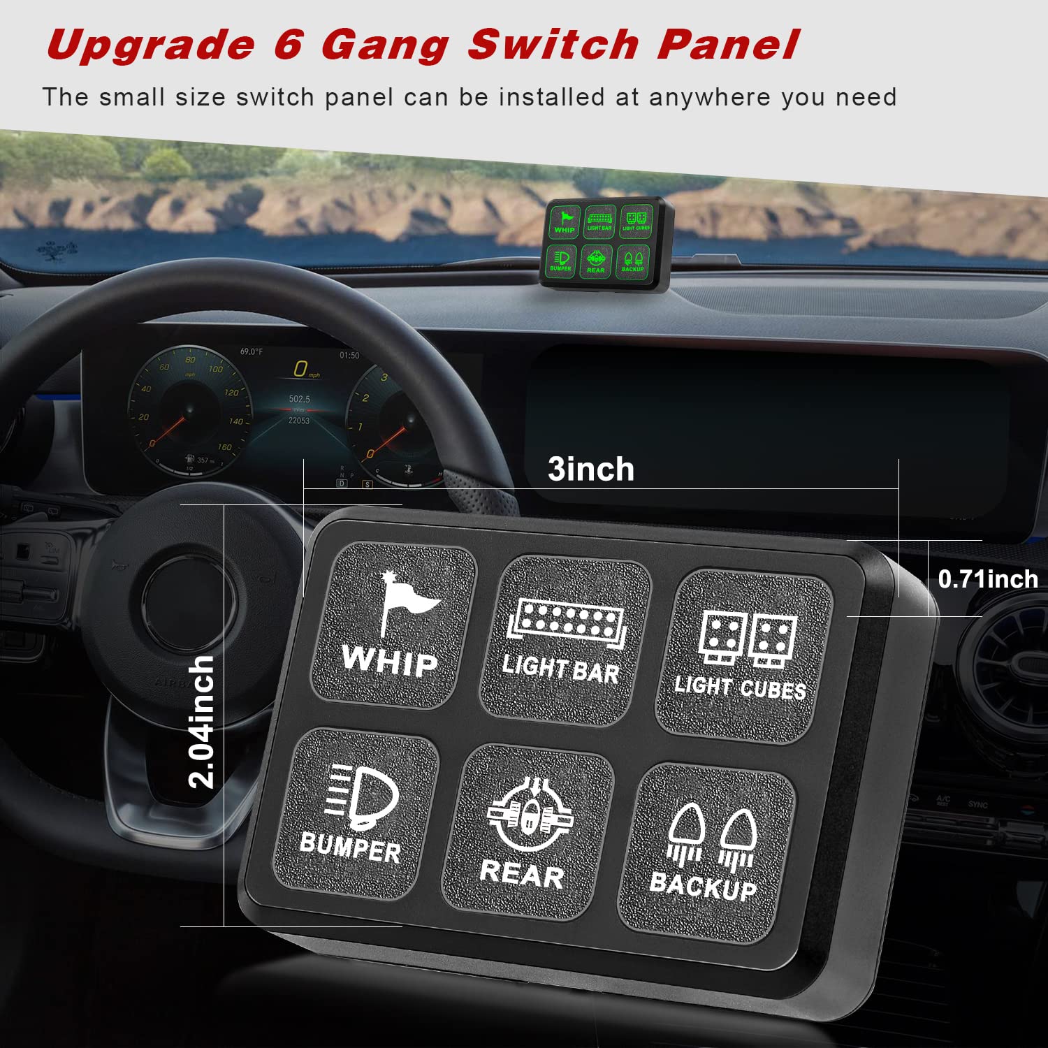 Universal 6-Gang Touch Switch Panel With Relay Box – Control Lights & Accessories In Your Truck, Car, Or Boat