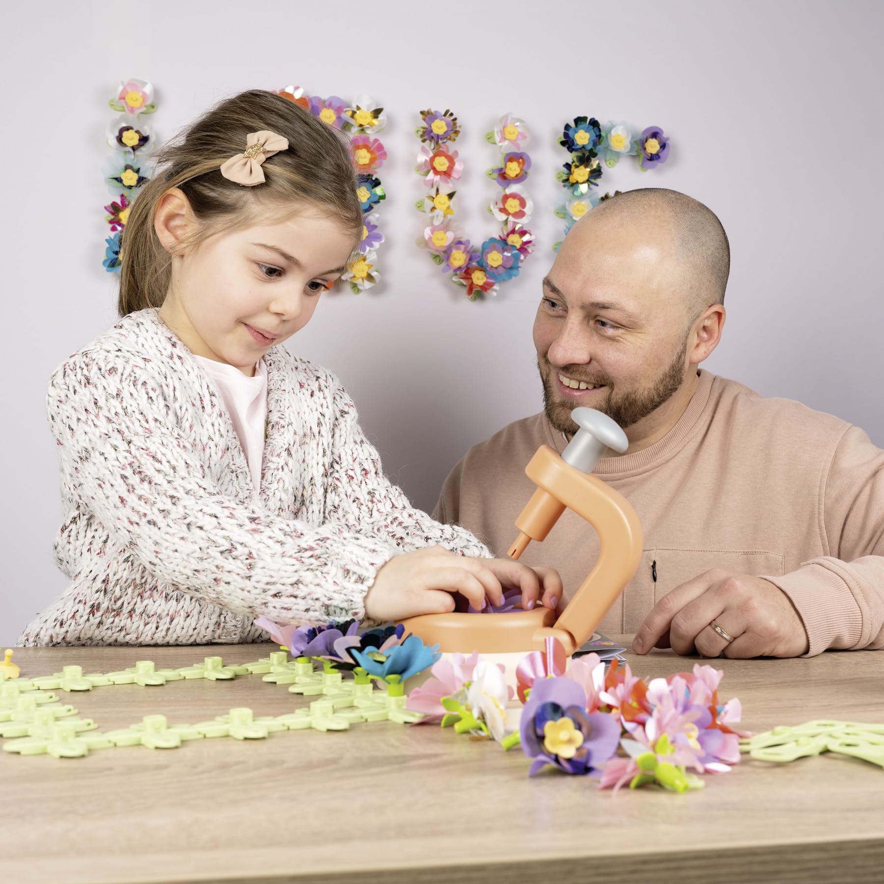 Smoby - Set Déco Fleurs - Activité Manuelle - Atelier Création - Presse à Fleurs - Tissus et Livret Inclus - A Partir de 5 Ans - Fabrication Française