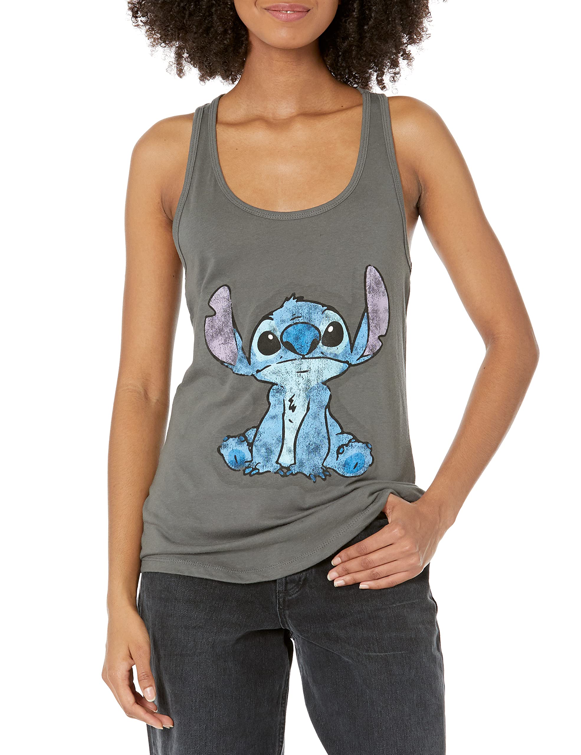 Disney Women's Lilo Simply Stitch Slim Fit, Scoop Hem Racerback Tank