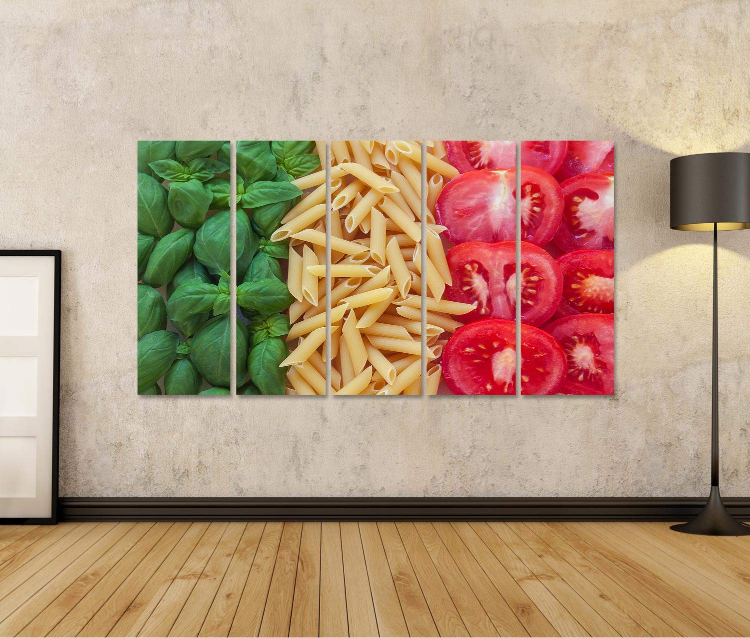 islandburner cuadro sobre lienzo comida italiana fondo pasta tomate albahaca imágenes murales carteles