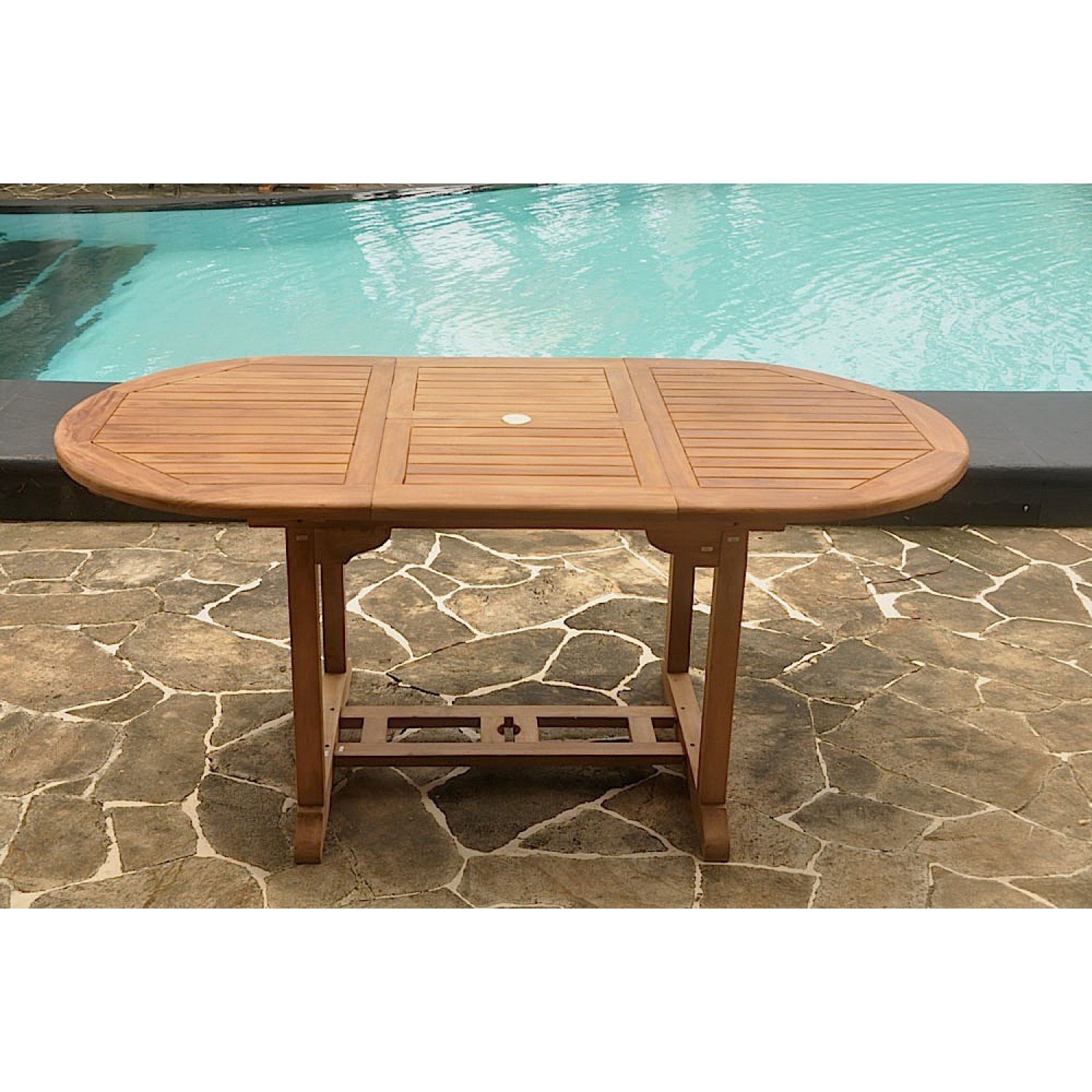 CONCEPT USINE Table de Jardin KAJANG Ovale Extensible 6 Personnes