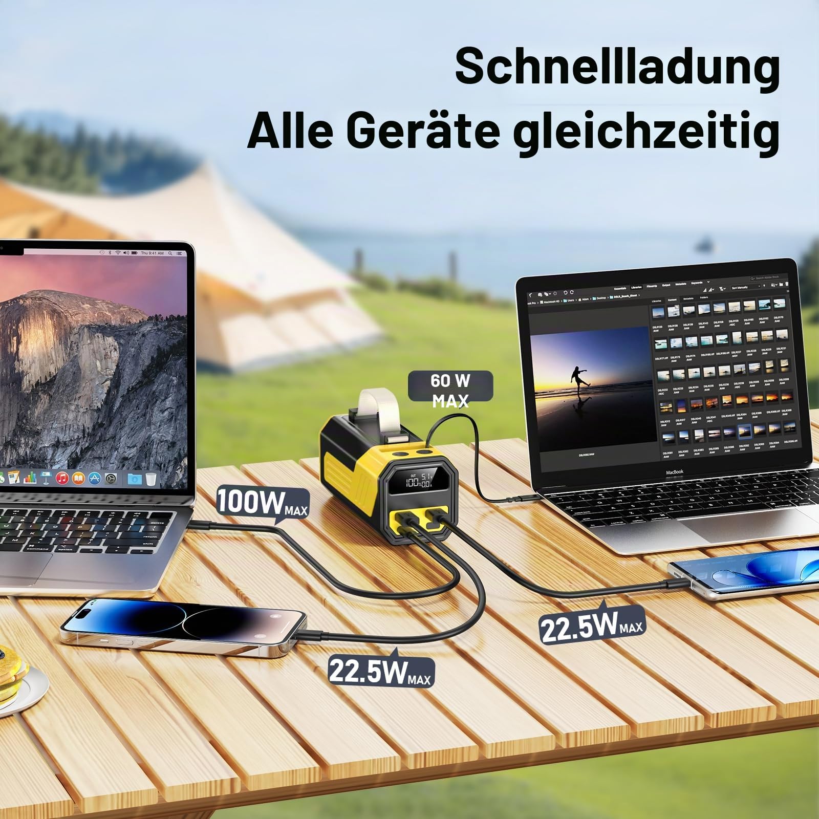 Laptop Powerbank 70000mAh, 100W Schnellladung Power Bank