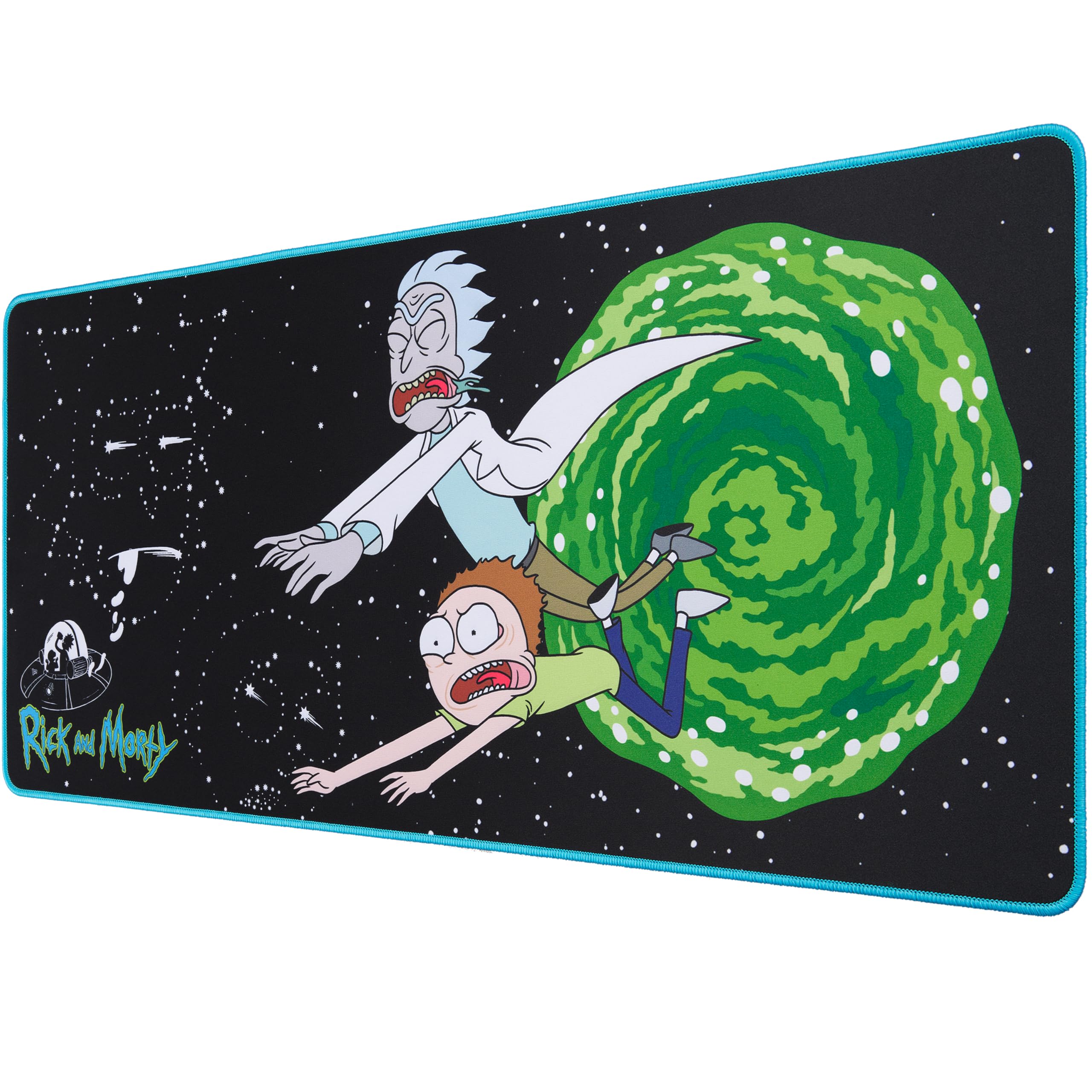 Subsonic - XXL Mouse Pad - Desk Pad Rick & Morty 90x40 cm - Smooth Surface Optimized for Sensors, Non-Slip Base, Stitched Edges - Black