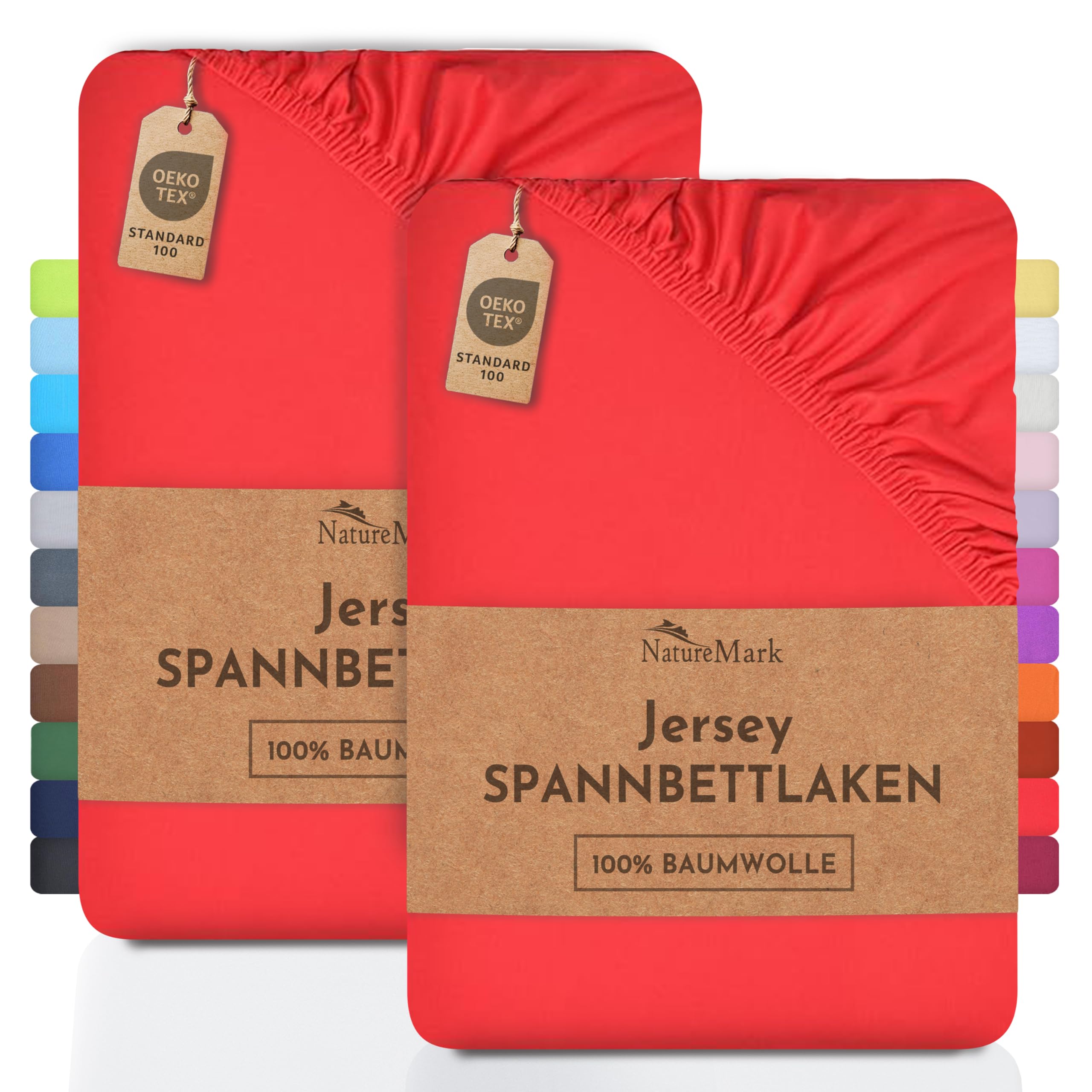 2 Jersey Spannbettlaken Spannbetttuch Baumwolle Qualität Ökotex Standard 100