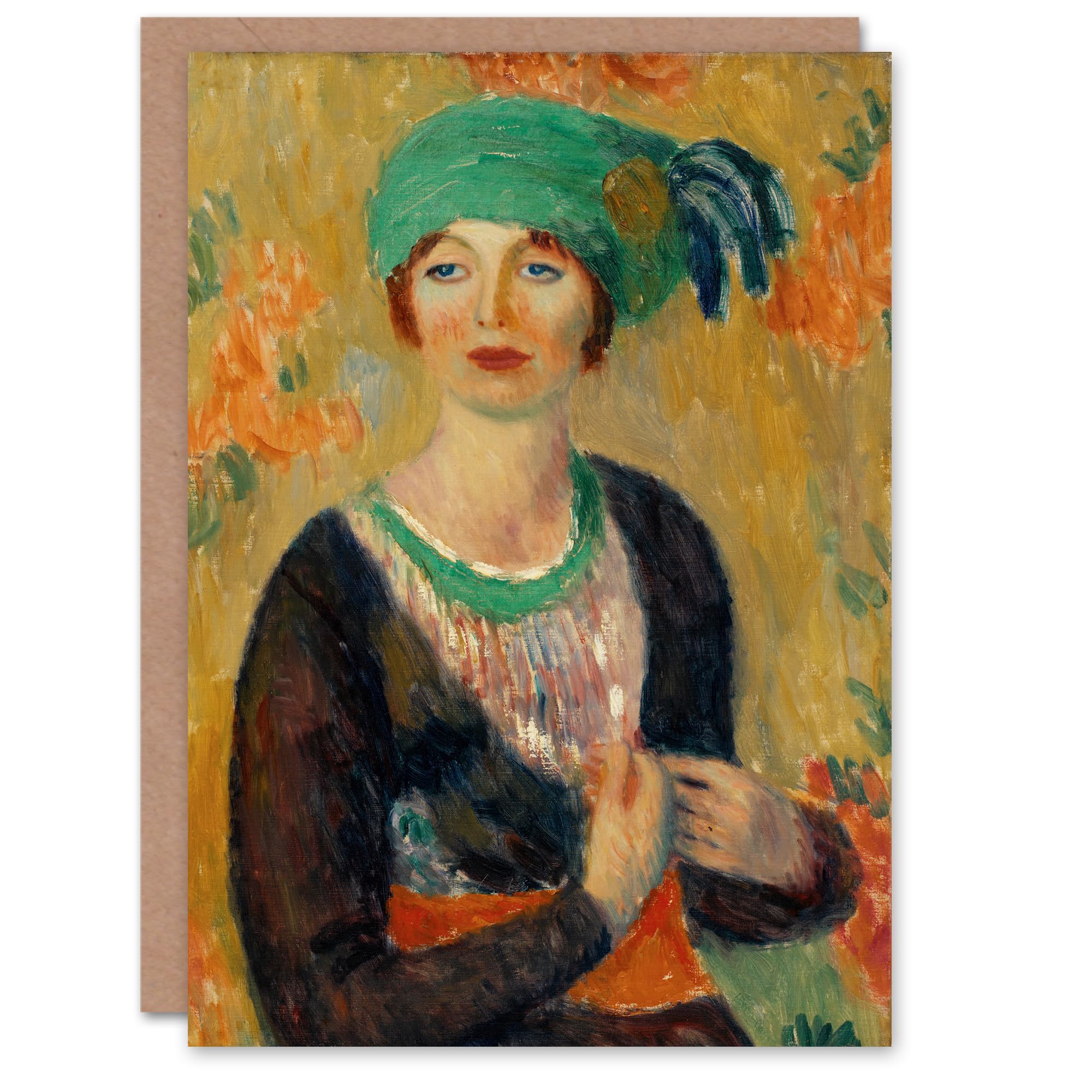 Artery8 William James Glackens Art Card Portrait of a Girl in Green Turban