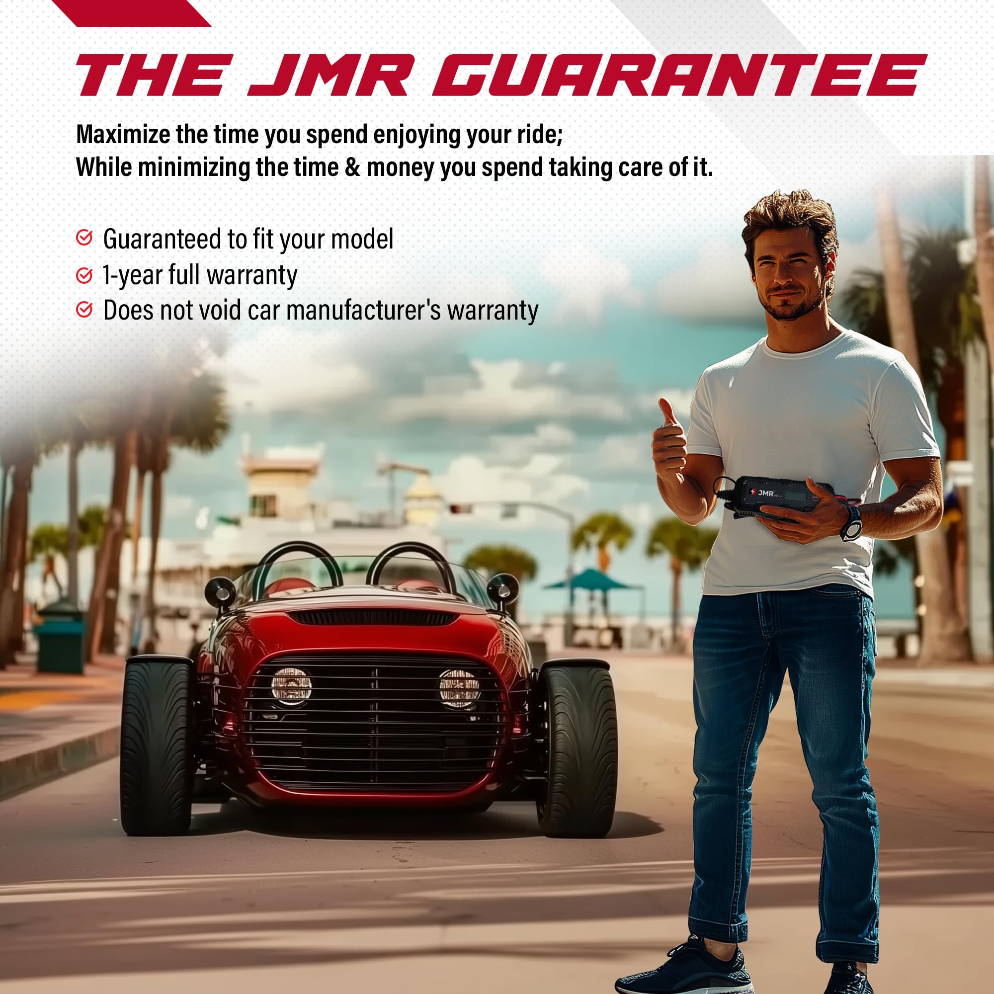 JMR Battery Charger for Vanderhall Venice Carmel Edison Brawley Laguna All Models Trickle Charger Conditioner Maintainer (No Lithium Mode)