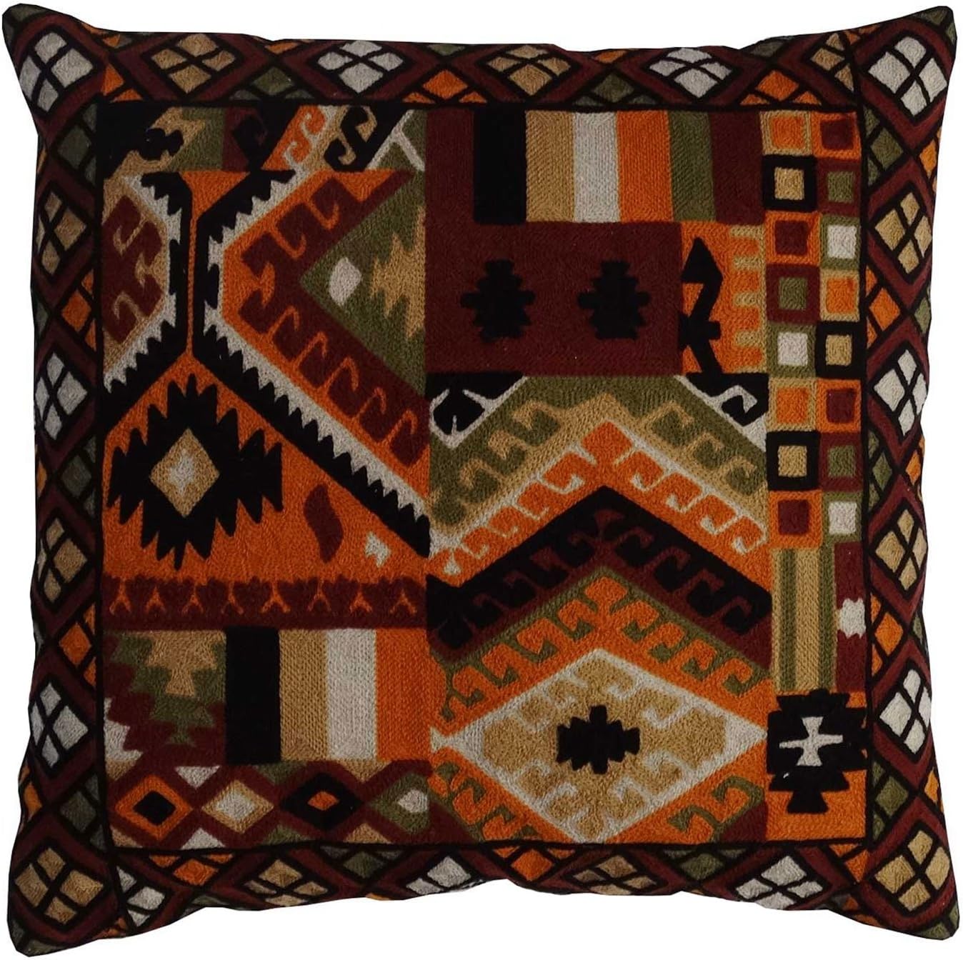 My Craft Palace Brown Suzani Cushion Cover Indian Handmade Bohemian Pillow Cover