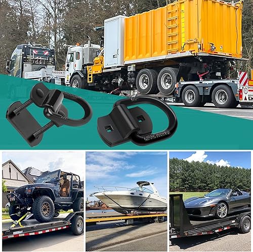 Miniatura 6 de Eapele Anclajes de amarre de anillo en D forjados resistentes de 12 pulgada, ganchos de anclaje de resistencia a la rotura de 12,000 libras para