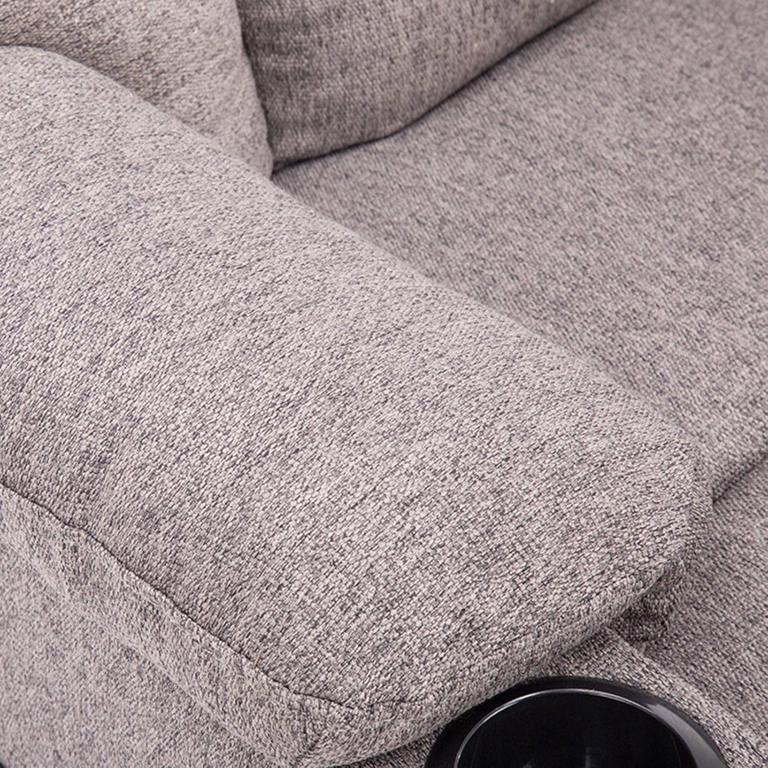 Electric Power Lift Recliner Chair Power Lift Chair for Elderly Hand Remote Control Fabric Sofa Living Room Chair with Side Pocket and Cup Holders