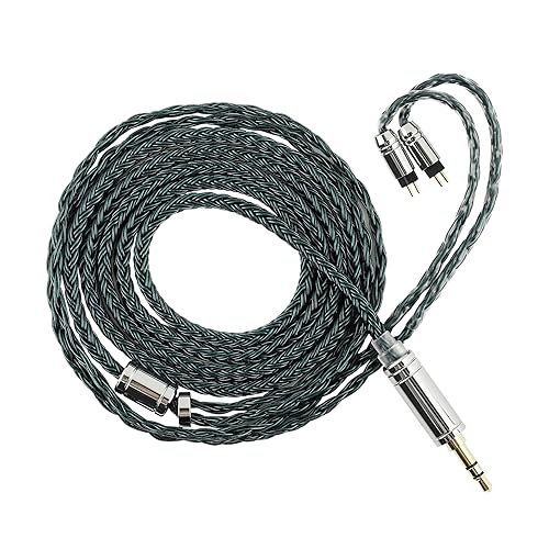 Linsoul Tripowin Zonie IEM Cable, 16 Core Silver Plated Earphone Upgraded Cords, 1.25m SPC in Ear Monitor Cable for 7hz Zero:2 Orchestra Lite Cadenza Hype4 Supermix4(2pin 0.78mm, 3.5mm)(Moss) - Moss