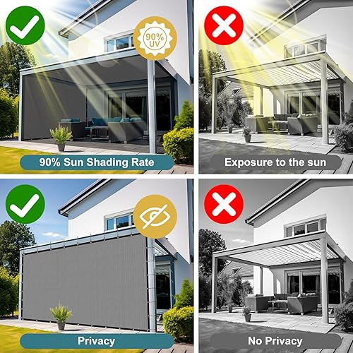 Miniatura 5 de Shade&Beyond Tela de sombra 90% con ojales, lona de malla de 10 x 10 pies para patio, invernadero, pérgola, patio trasero, casa de mascotas y
