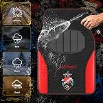 Ed Hardy Tapis de voiture Heart Print, tapis de sol avec design en cuir rouge, tapis auto avec coussinet de talon intégré & Anti-dérapant, convient à la plupart des voitures, VUS & Camions durables & Sans odeur
