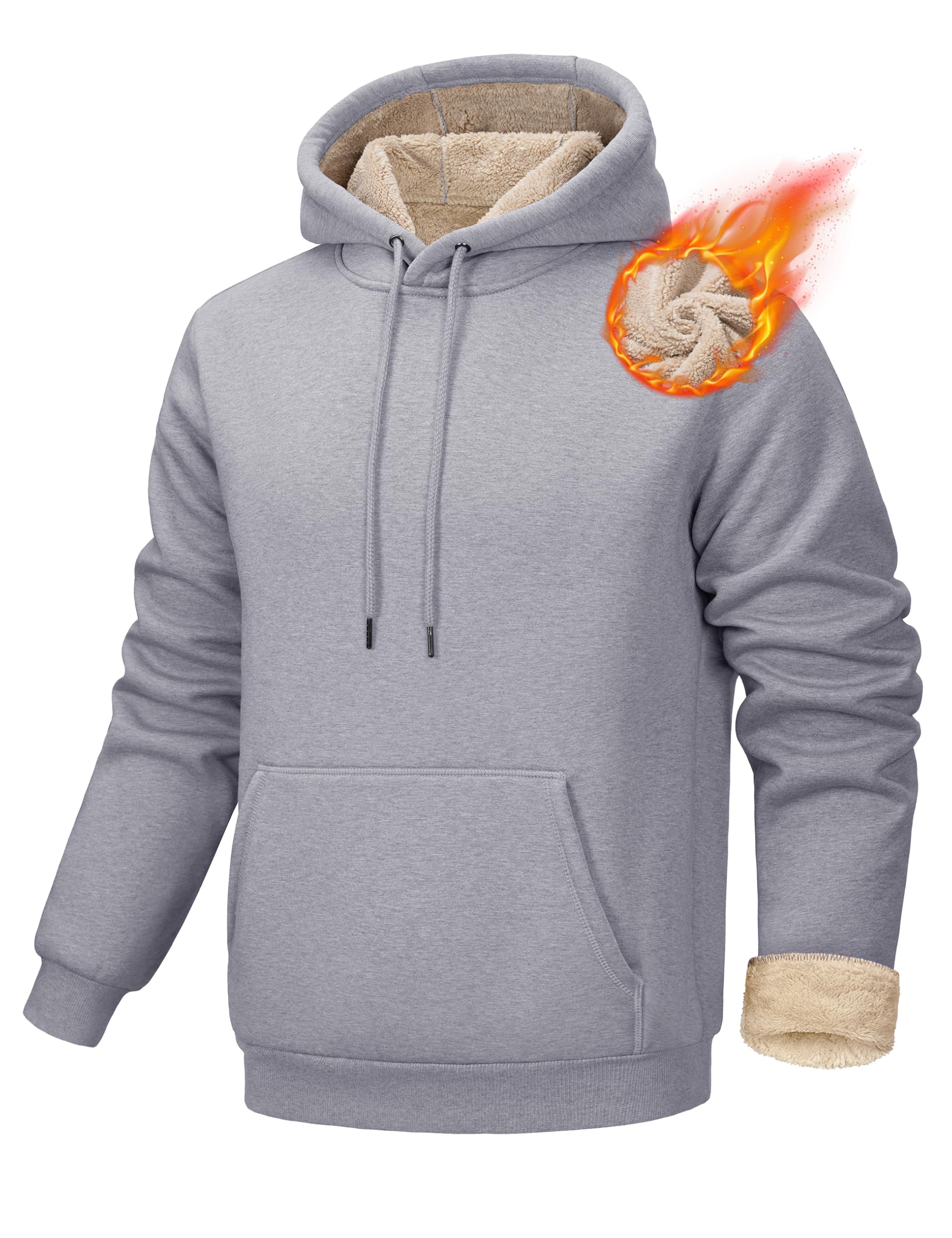 MAGCOMSEN Hoodie Herren Kapuzenpullover Gefütterte Sweatshirt Warme Winterpullover mit Kapuze