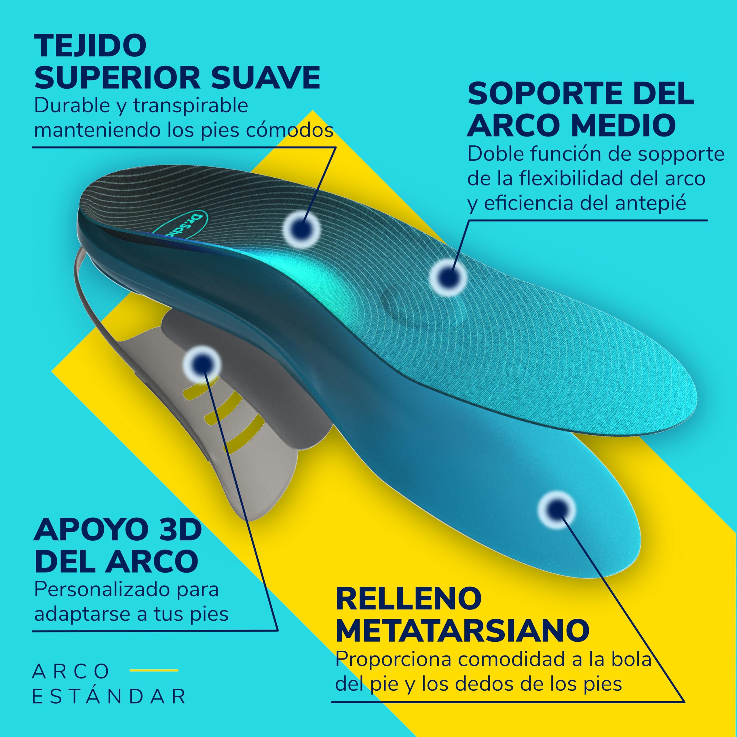 Dr. Scholl's Plantillas Custom Comfort - Plantillas para fascitis plantar - Plantillas de zapatos con soporte de arco alto para mujeres talla, hombres, comodidad para todo el día