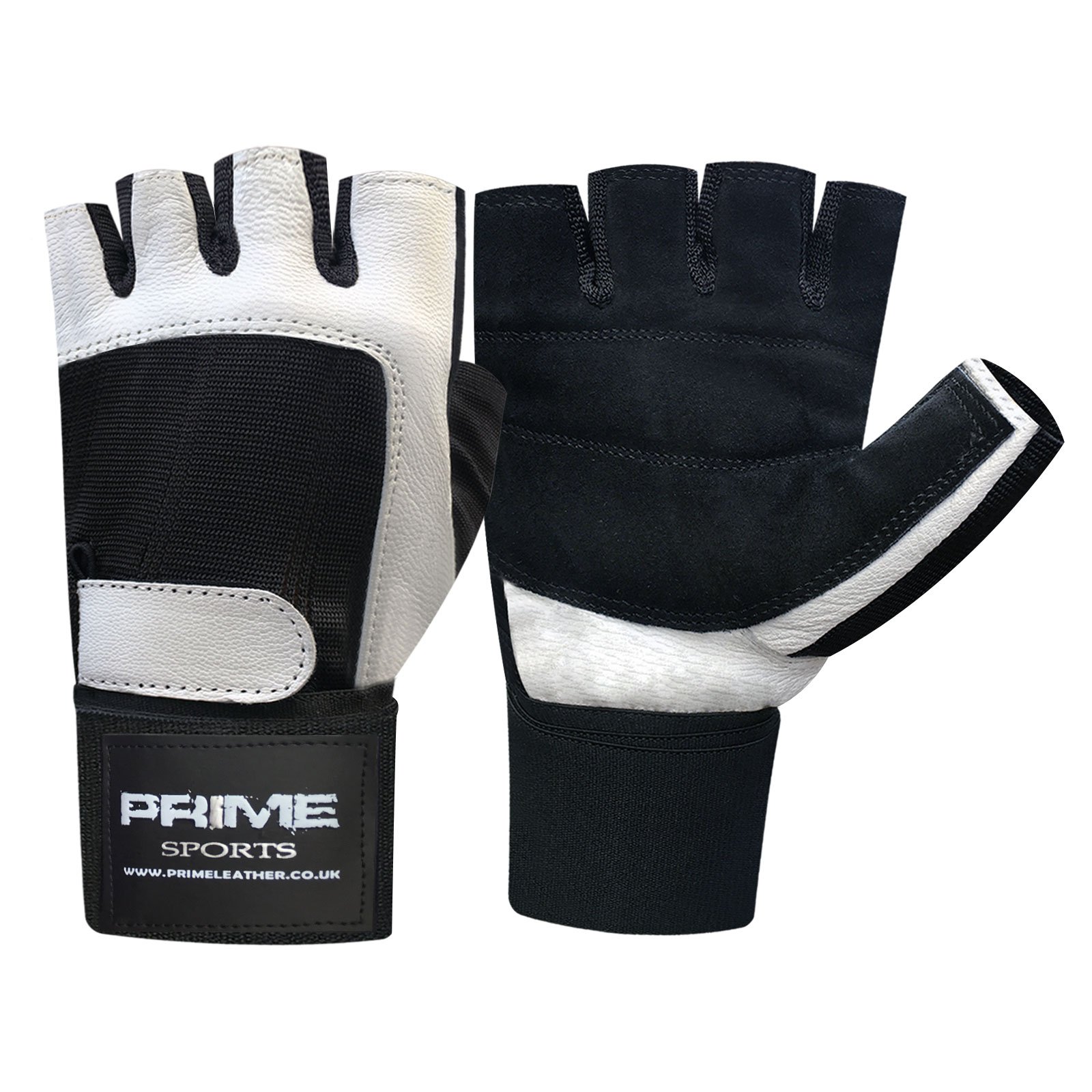 Prime Leather Guanti Palestra sollevamento pesi in pelle Imbottito ,Bodybulding ,Crossfit , Pesistica polso imbottito, Allenamento, trazioni sbarra, Esercizio, Forza, Fitness Palestra art 106-XL