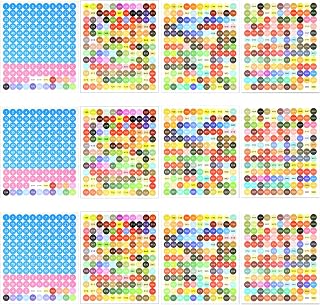 Honbay 12 Sheets Diamond Painting Labels Self Adhesive Round Color Number Stickers Art Color Labels for 5D DIY Diamond Painting Art