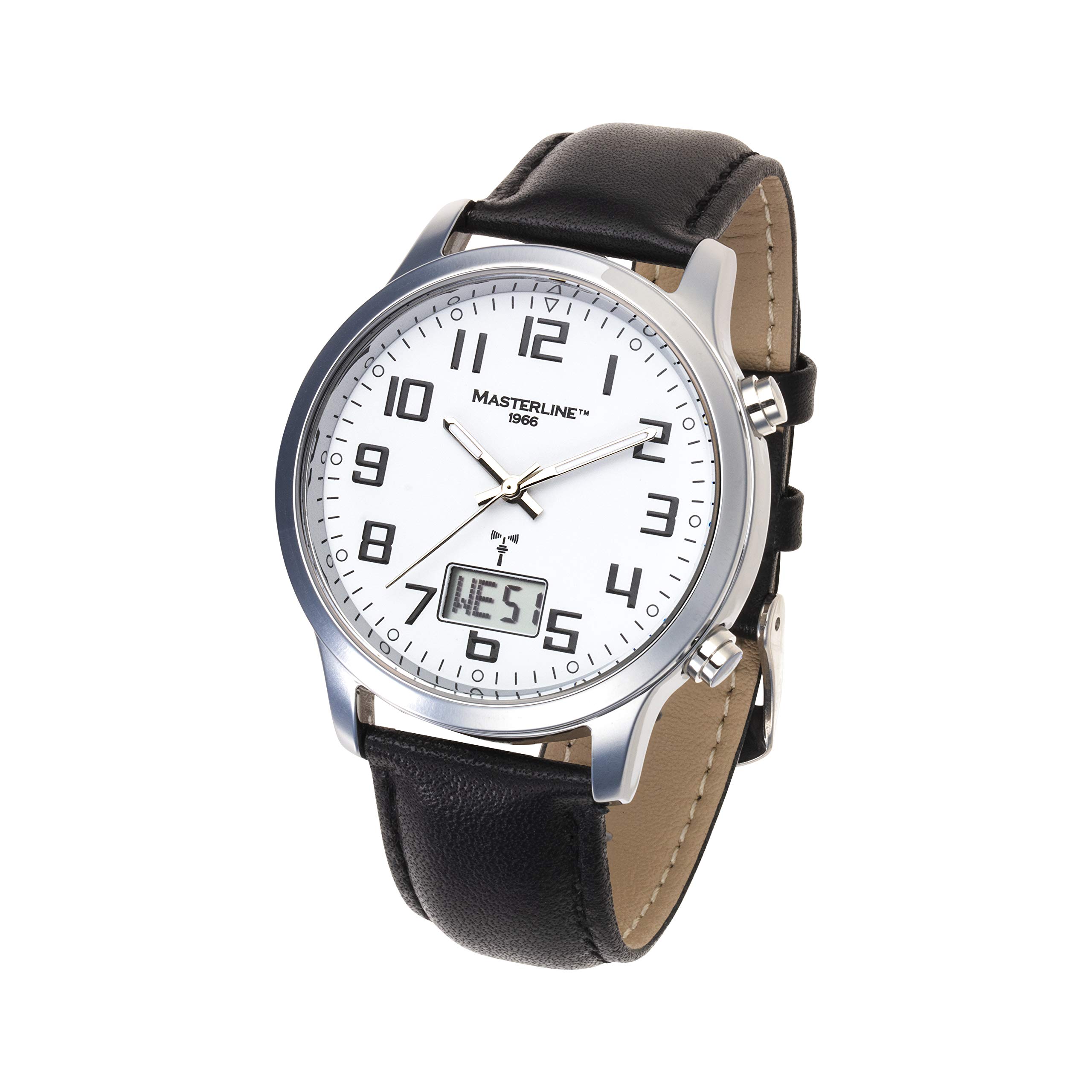 Funk-Uhr Analog-Digital mit Leder Armband ML06228015