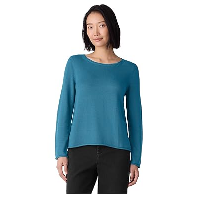 Eileen Fisher Peruvian Cotton Blend Bateau Neck Sweater Women