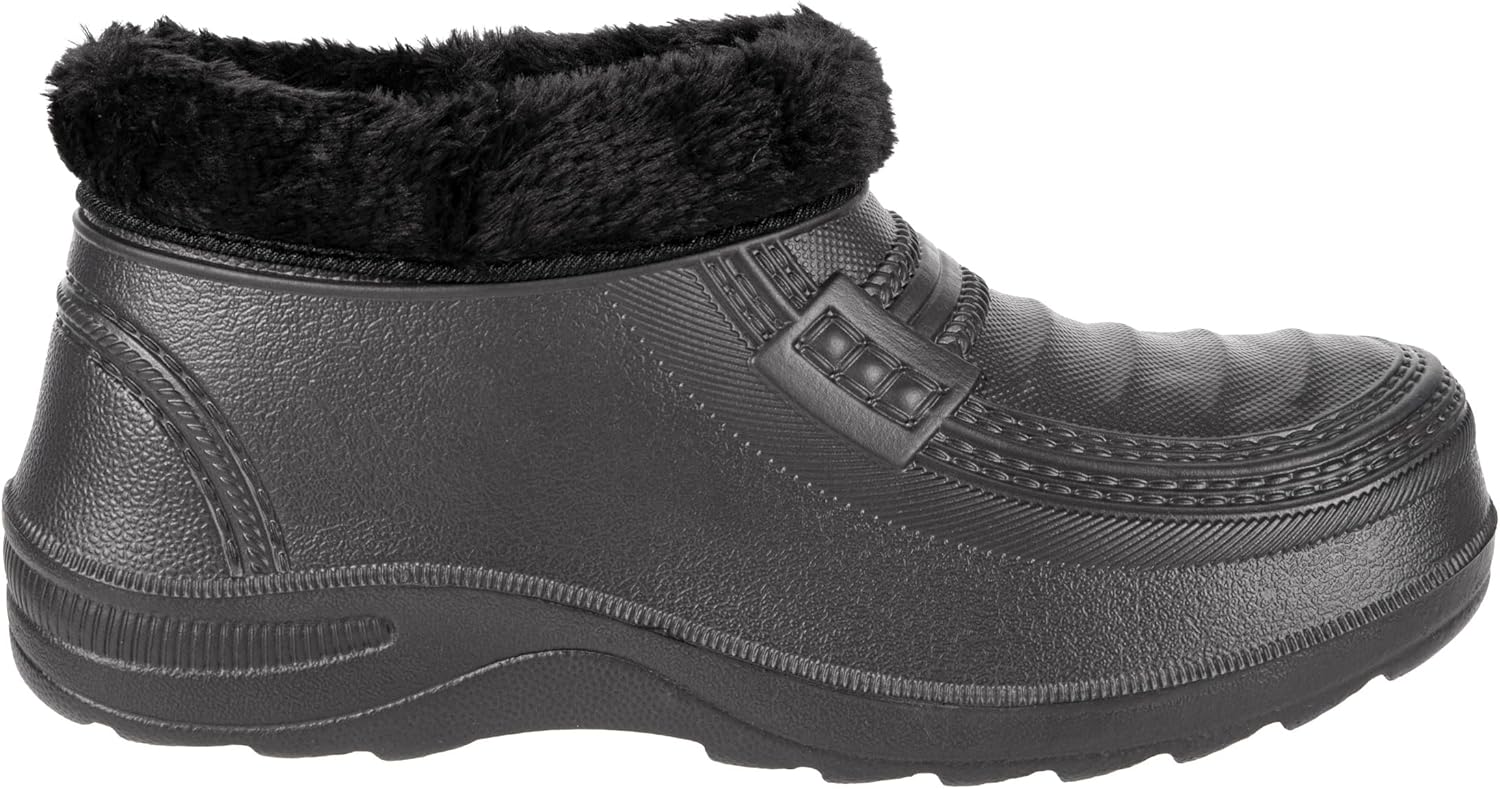 ESTRO Dames Rubber Laarzen Kort - Tuinclogs Heren Gevoerd Winterklompen voor Heren Warm Tuinclogs voor Heren A16 (44, Grijs