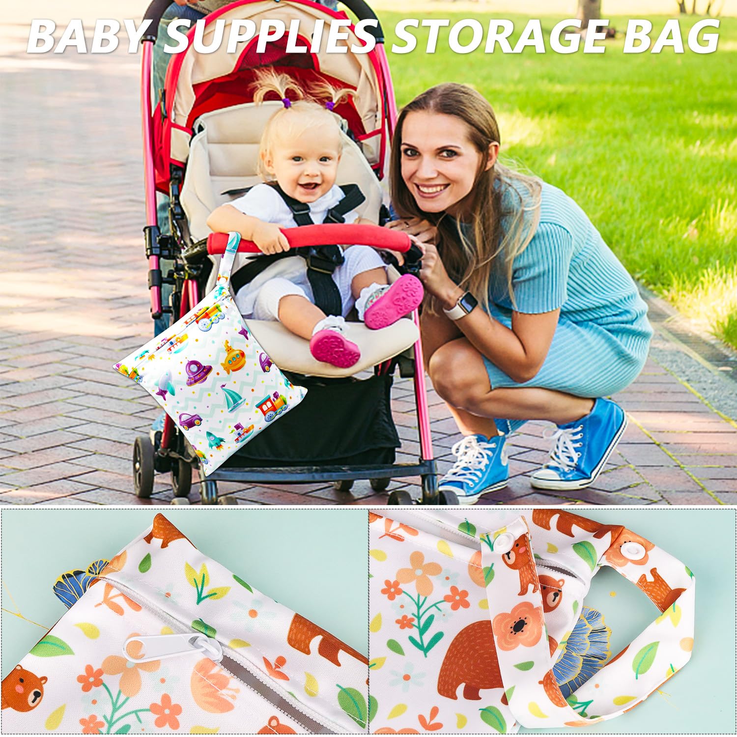 2 Pcs Sacs à Couches Lavables, Étanches avec Bonne Résistance à l'Eau pour Bébé, Piscine, Garderie, Plage (Cosmique)