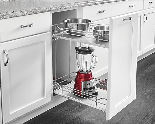 Miniatura 2 de Rev-A-Shelf Organizadores extraíbles de superficie sólida de dos niveles con cierre suave