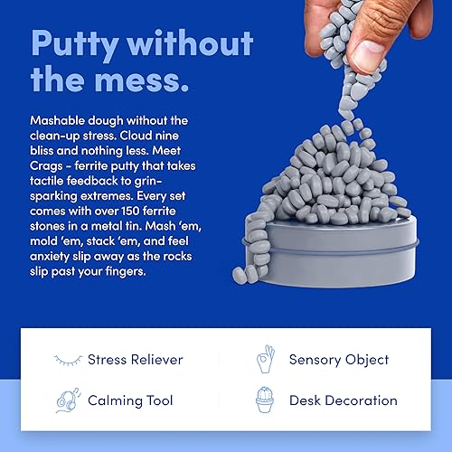 Miniatura 109 de Speks Crags- Masilla de ferrita, + de 500 piedras de ferrita en una lata, juguete de escritorio antiestrés p/la ansiedad, p/adultos y adolescentes