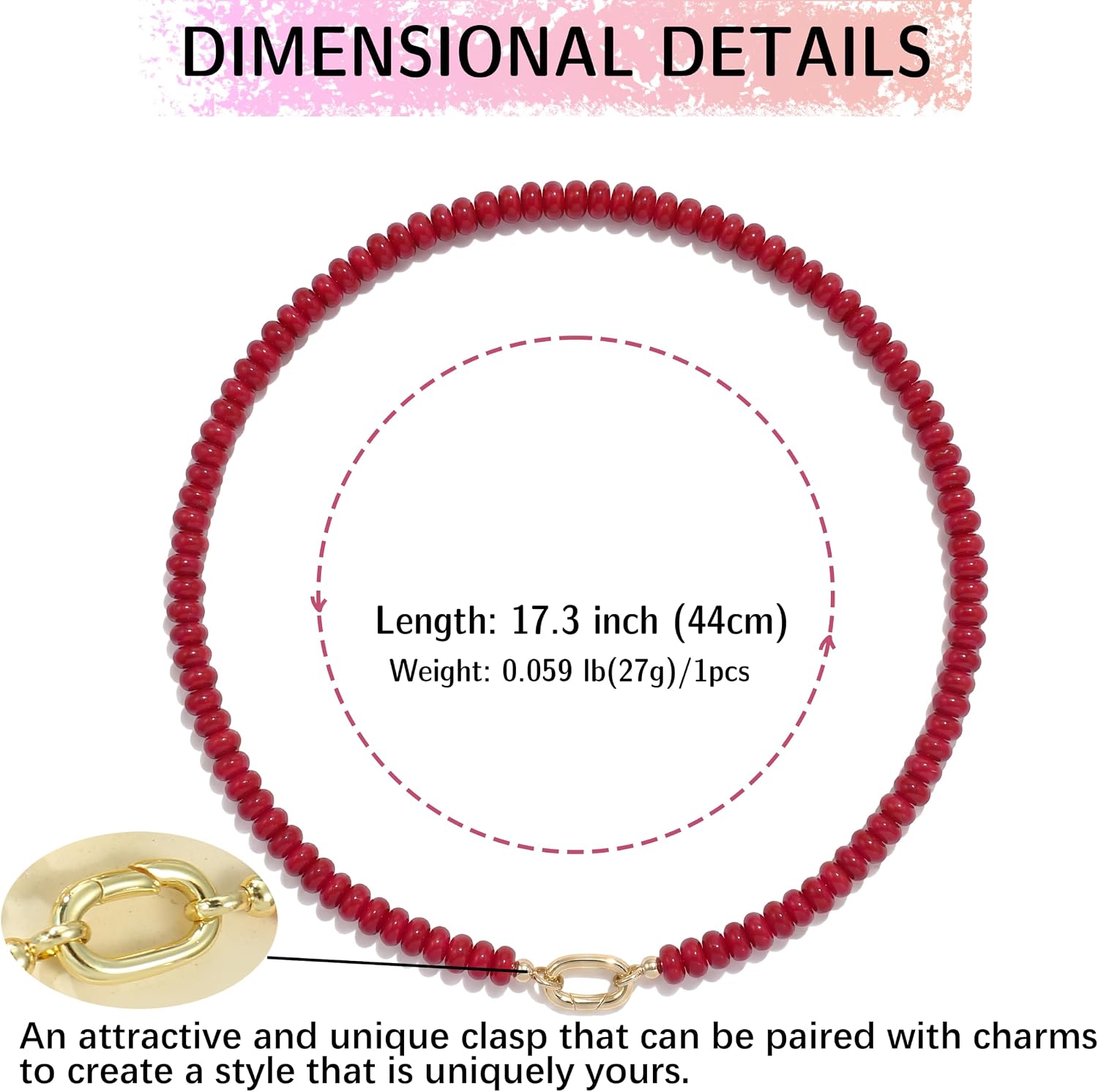 CONRAN KREMIX Colorful Stone Beaded Necklace for Women,Natural Gemstone Bead Choker Necklaces Boho Summer Beach Layering Necklace Jewelry Gift for Women