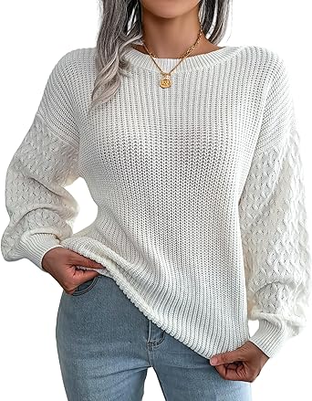 Fall Sweaters for Women Lightweight, Honeycomb Long Sleeve, Crewneck, Textured Knit, Womens Fall Fashion 2025