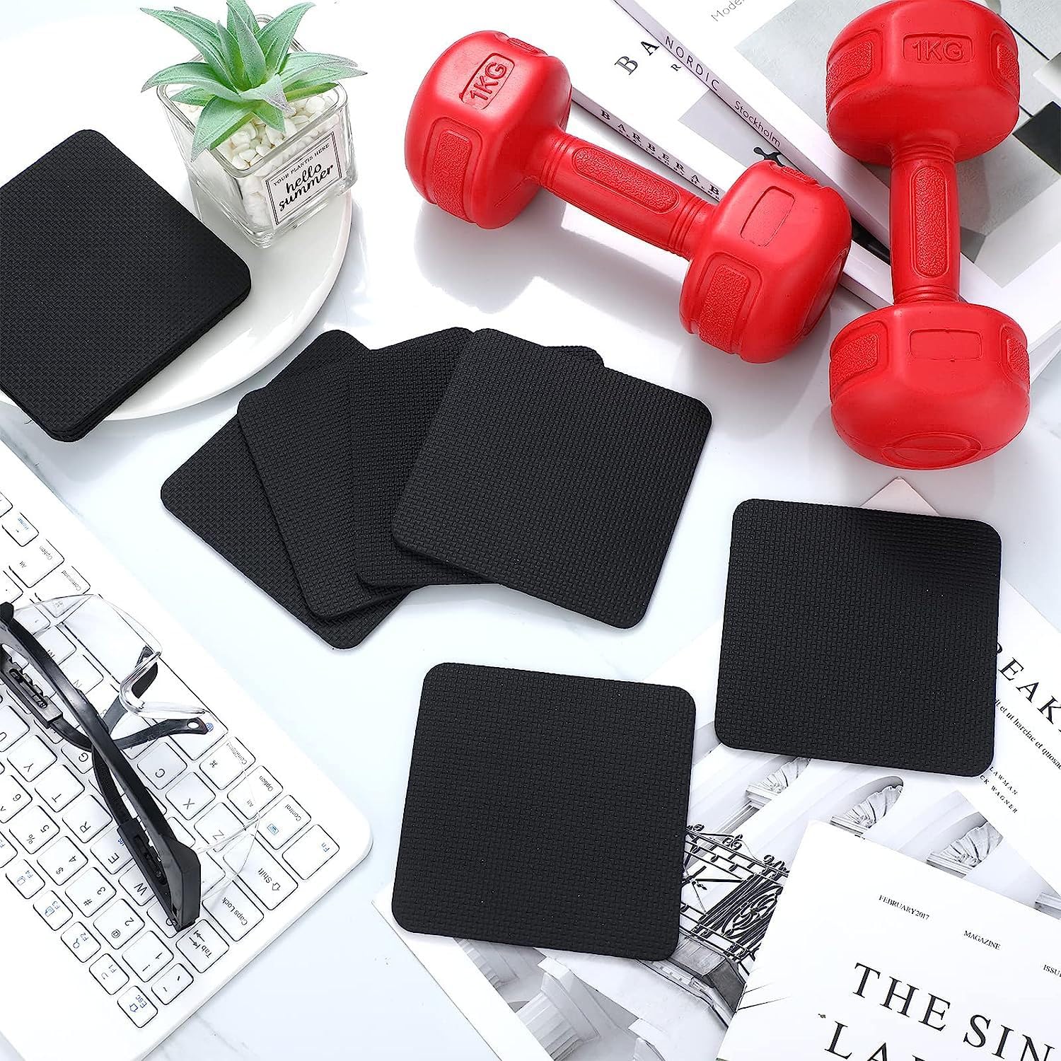 10 Coussinets Prise Haltere APOMOONS - Néoprène Antidérapant - Fitness Musculation
