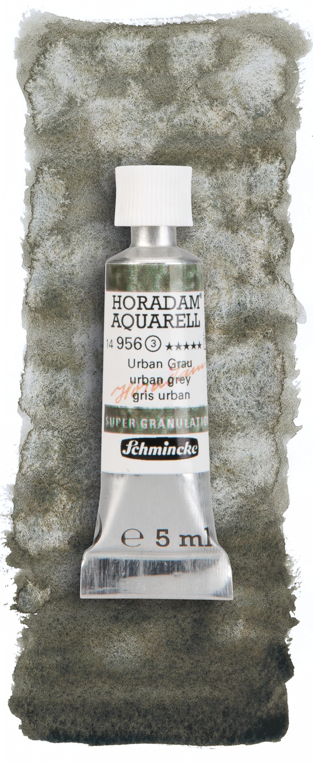 Schmincke - HORADAM® AQUARELL, Super Granulation, Urban Black, 14 956 001, 5 ml, very strongly granulating shades, finest, super granulating watercolors