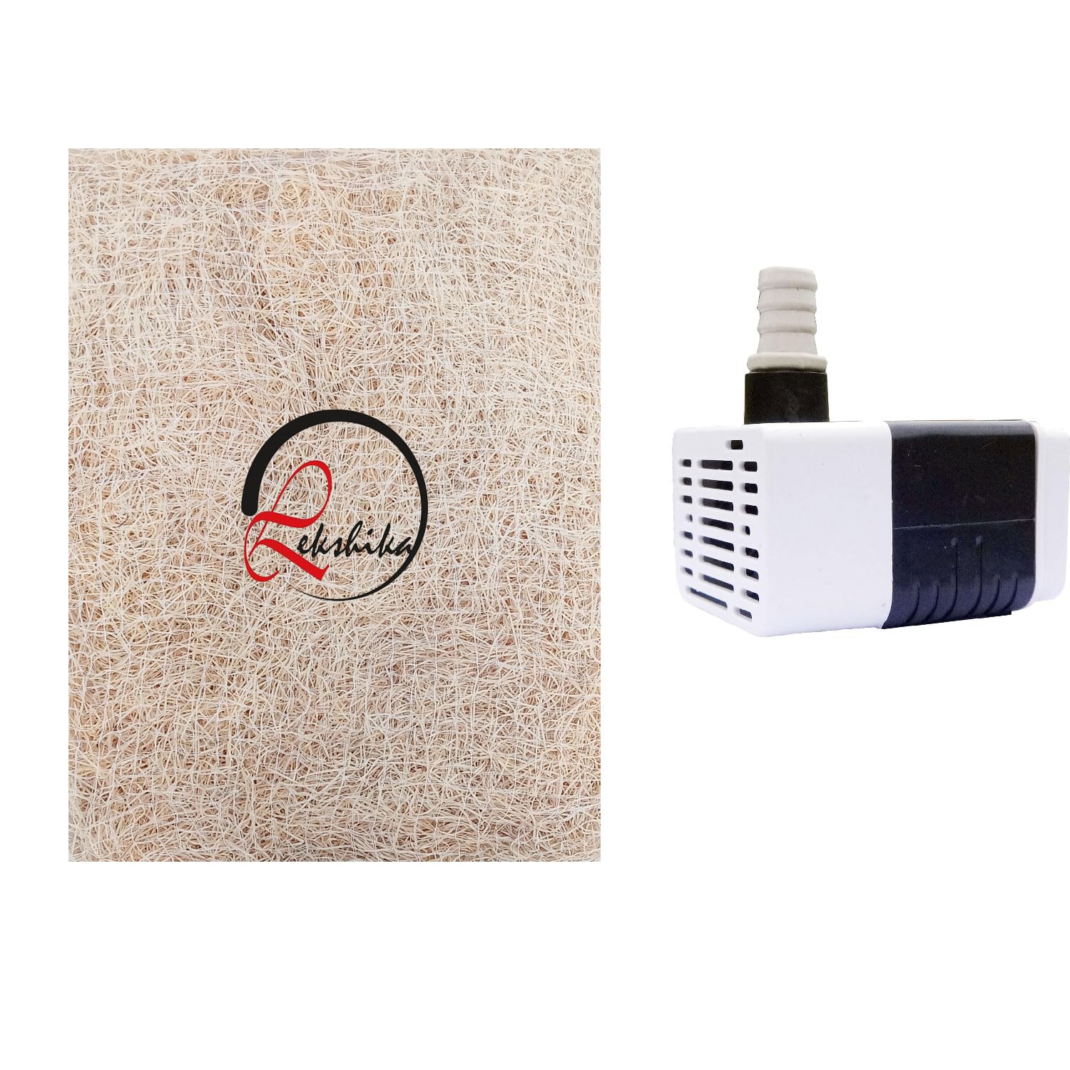 Grass Air Cooler Cooling Pads (18" x 24", Brown) – 1 Set + Submersible Water Pump 12W | 165-250V, 50Hz | Multipurpose Cooler Pump for Desert Coolers, Fountains, Aquarium & Garden Use