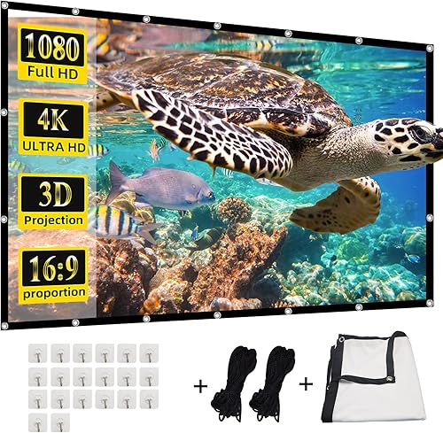 Pantalla de proyector, HUANYINGBJB 4K 169 HD, pantallas de proyector delanteras traseras, pantalla de proyección plegable, de doble cara, portátil,