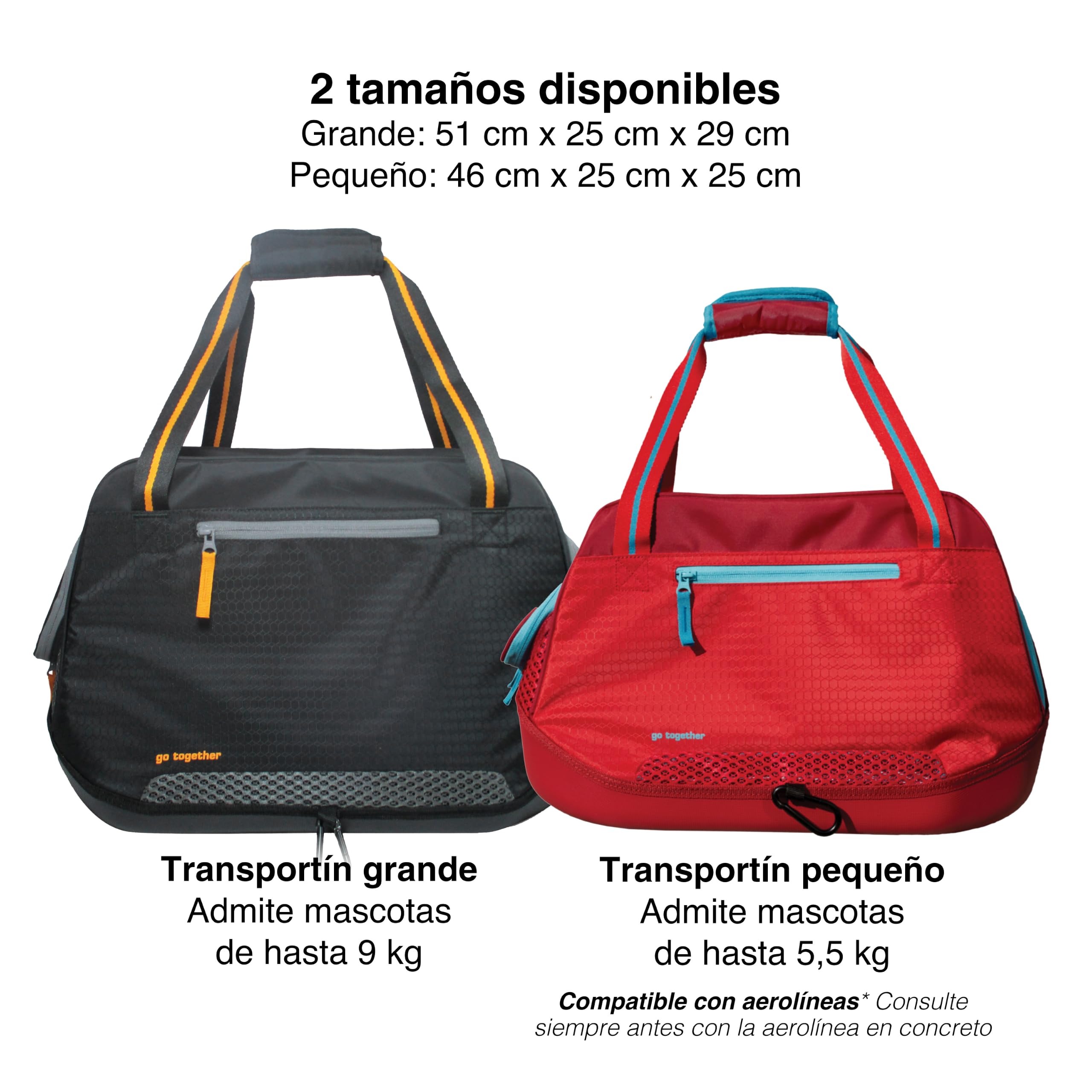 Kurgo Explorer Transportín de Viaje, Negro/Amarillo | Base Armorsole Resistente al Agua, Bolsillos Laterales, Para Mascotas Pequeñas