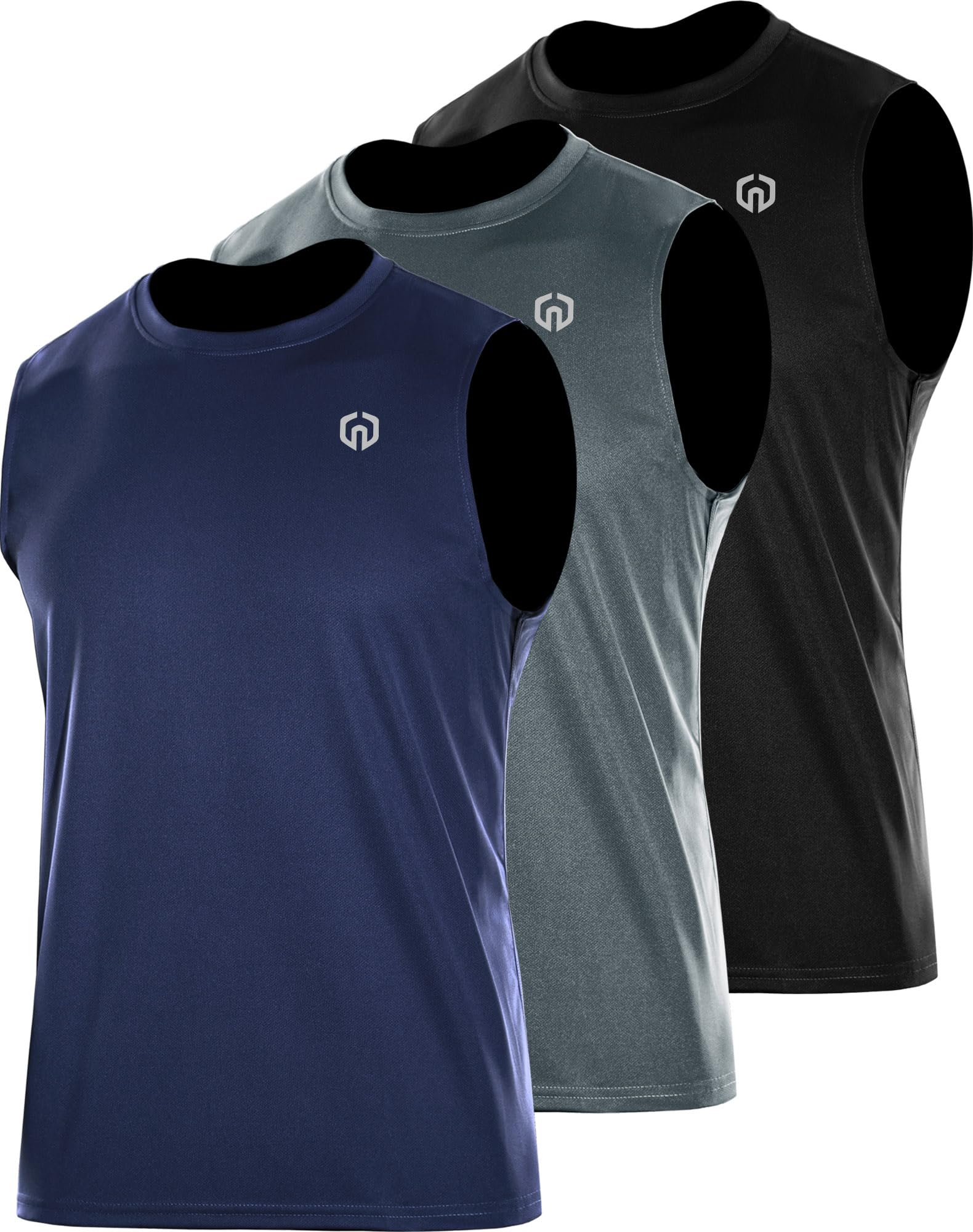 NELEUSMen's 3 Pack Running Tank Top Dry Fit Y-Back Athletic Workout Tank Tops