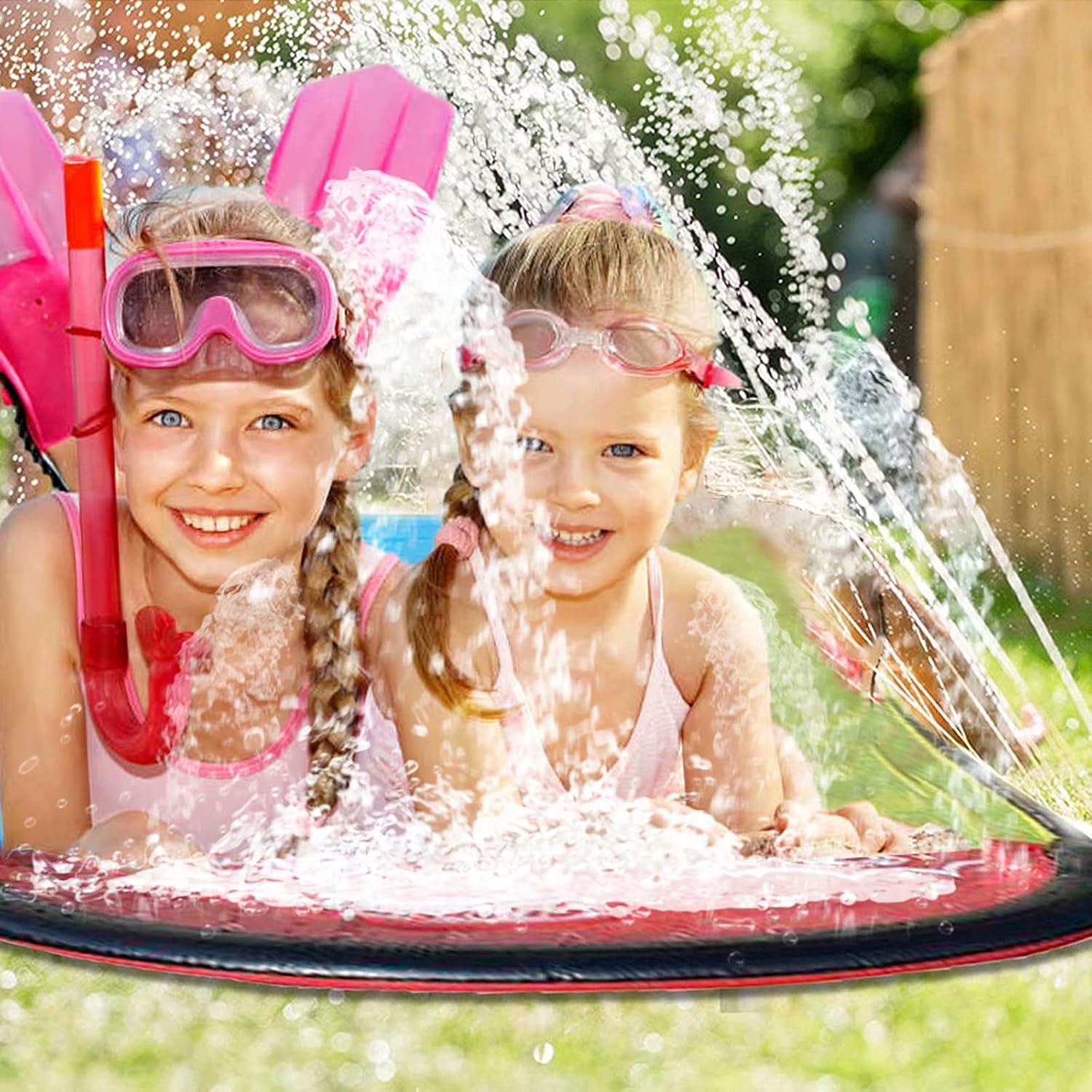 JBTG 15.7Ft Water Slip and Slides, PVC Slide and Outdoor Inflatable, Double Race Slip and Slides Play Center with Sprinkler for Children Backyard Swimming Pool Games Outdoor Summer Water Toys : Toys & Games