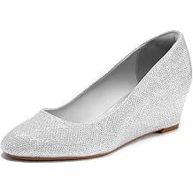 mysoft Womens Wedge Pumps Low Heel Closed Toe 2in Dress Shoes