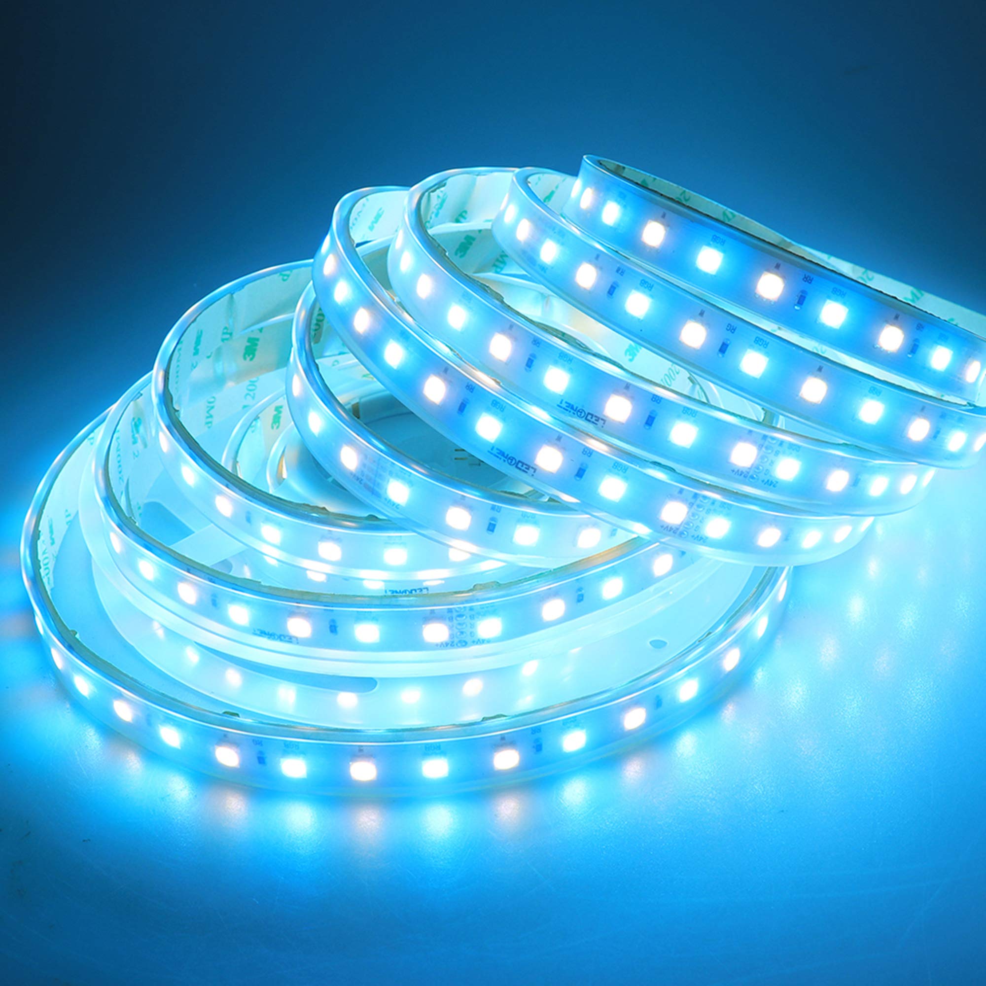LEDENET 5050 SMD RGB+Cold White LED Strip Lights 6000K-6500K Daylight Bright LED Tape Light DC 24V 360LEDs 16.4ft Outdoor Waterproof IP67 for Wedding Party Holiday LED Lighting