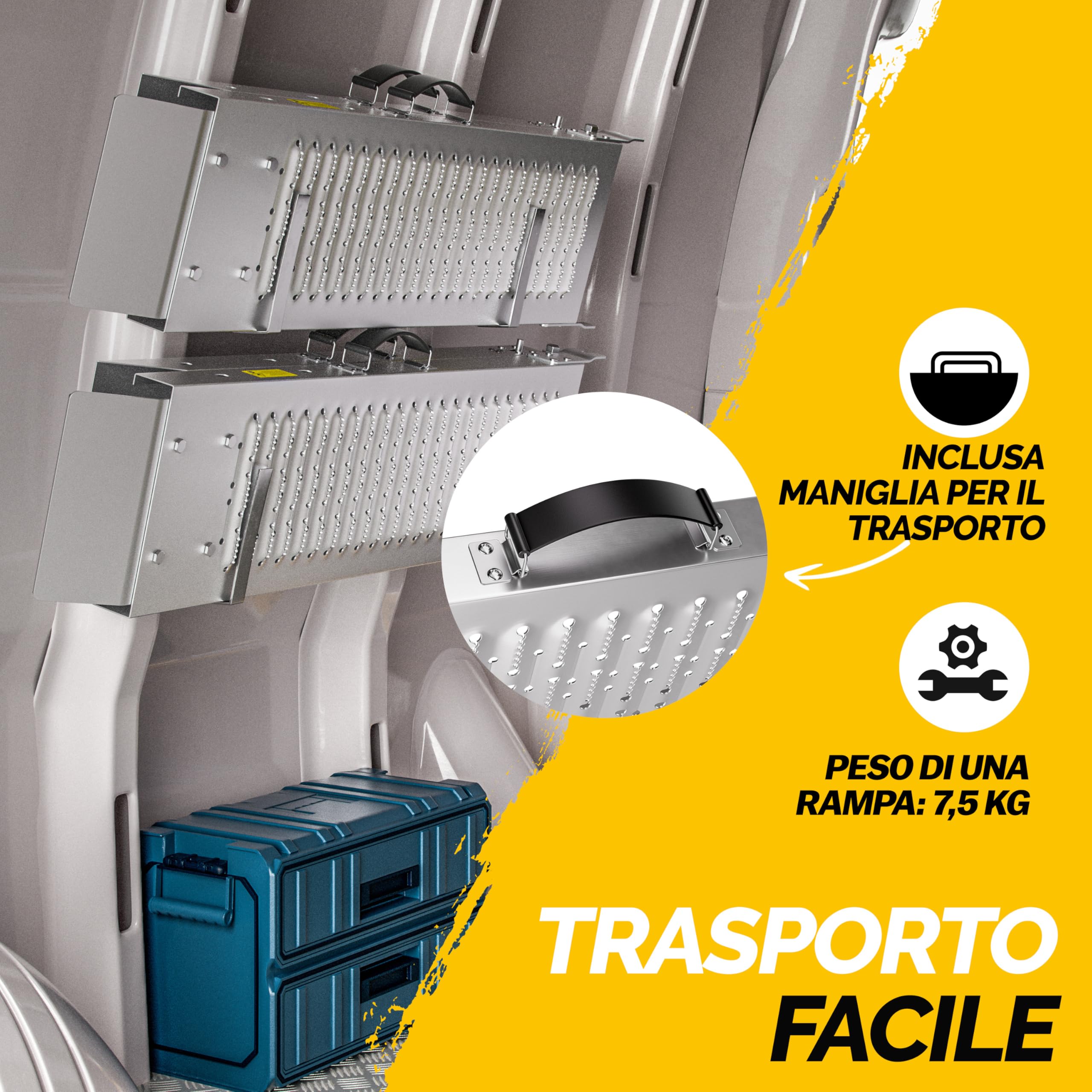 Monzana 2x Rampa di Carico Pieghevole Max. 400kg Acciaio Zincato Antiscivolo Pedane Moto Quad
