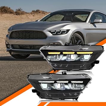 Headlights for 2015-2017 Ford Mustang All Models & Ford Mustang Shelby GT350 Headlight Assembly/Driver & Passenger Side Head Lamp
