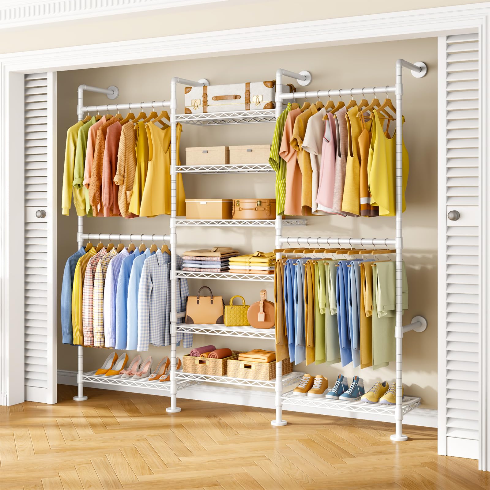 Photo 1 of ULIFHOME M6 Wall Mounted Clothes Rack - White